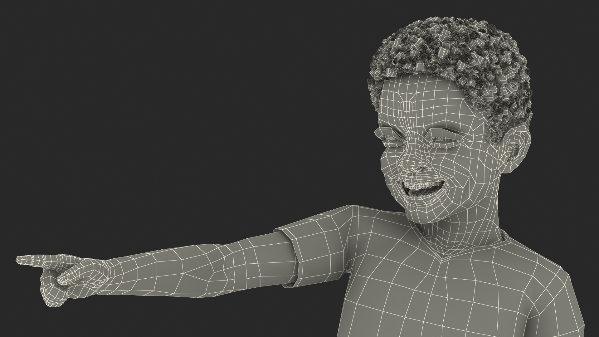 Black Child Boy laughing Pose 3D model