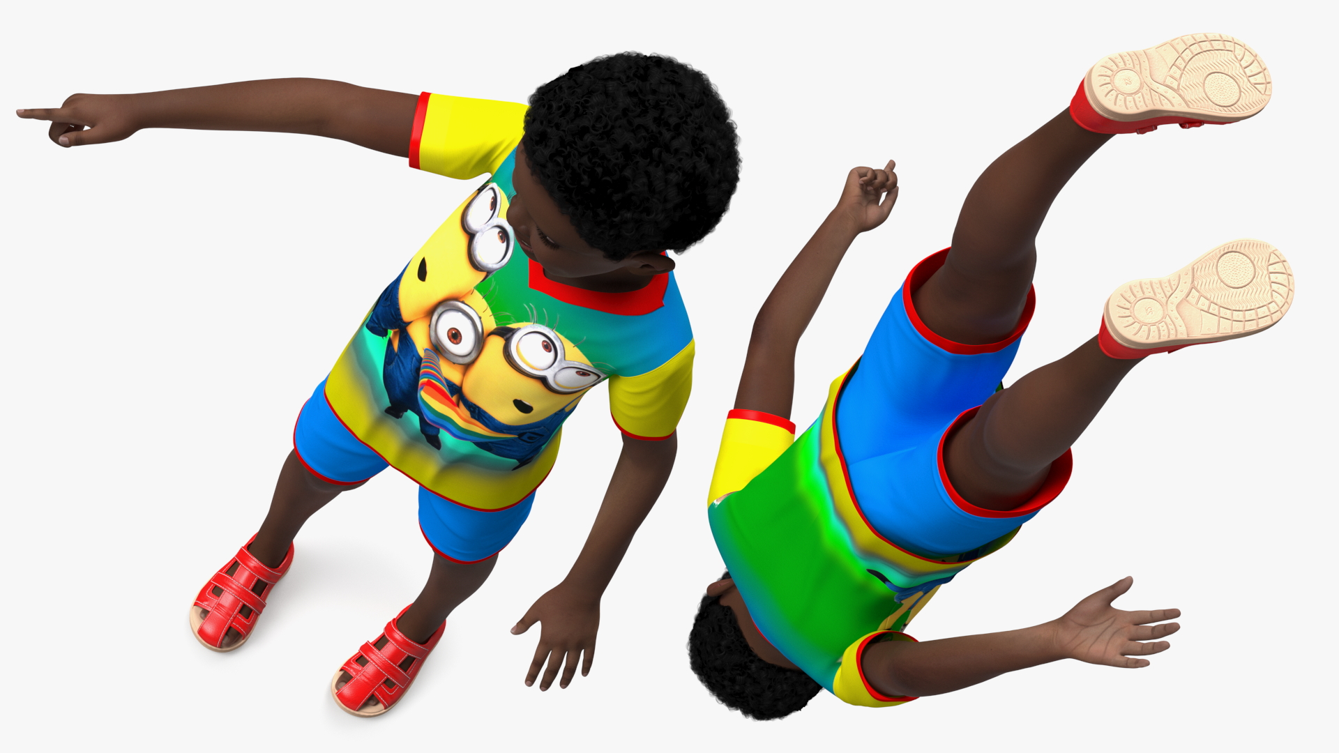 Black Child Boy laughing Pose 3D model