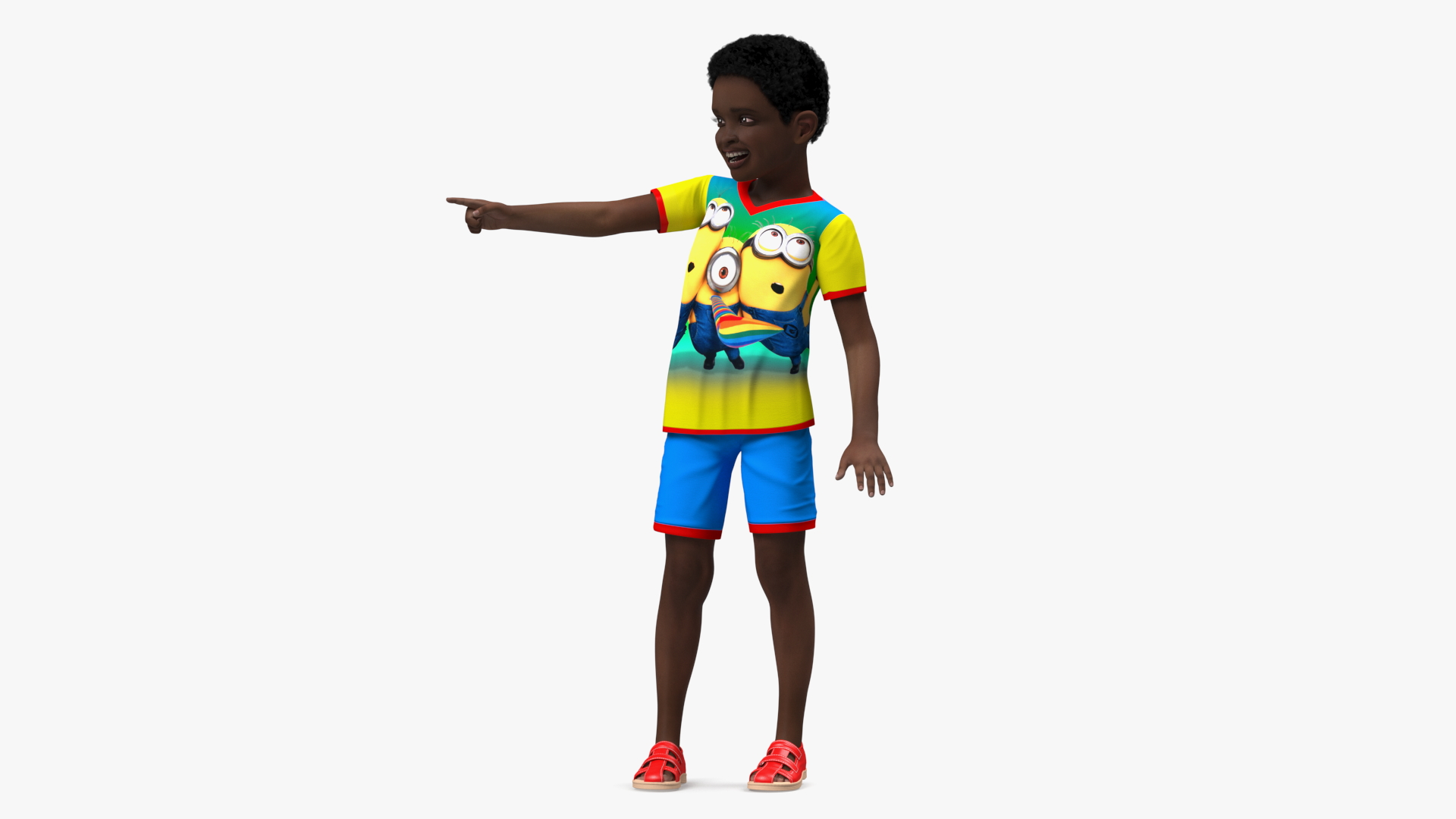 Black Child Boy laughing Pose 3D model