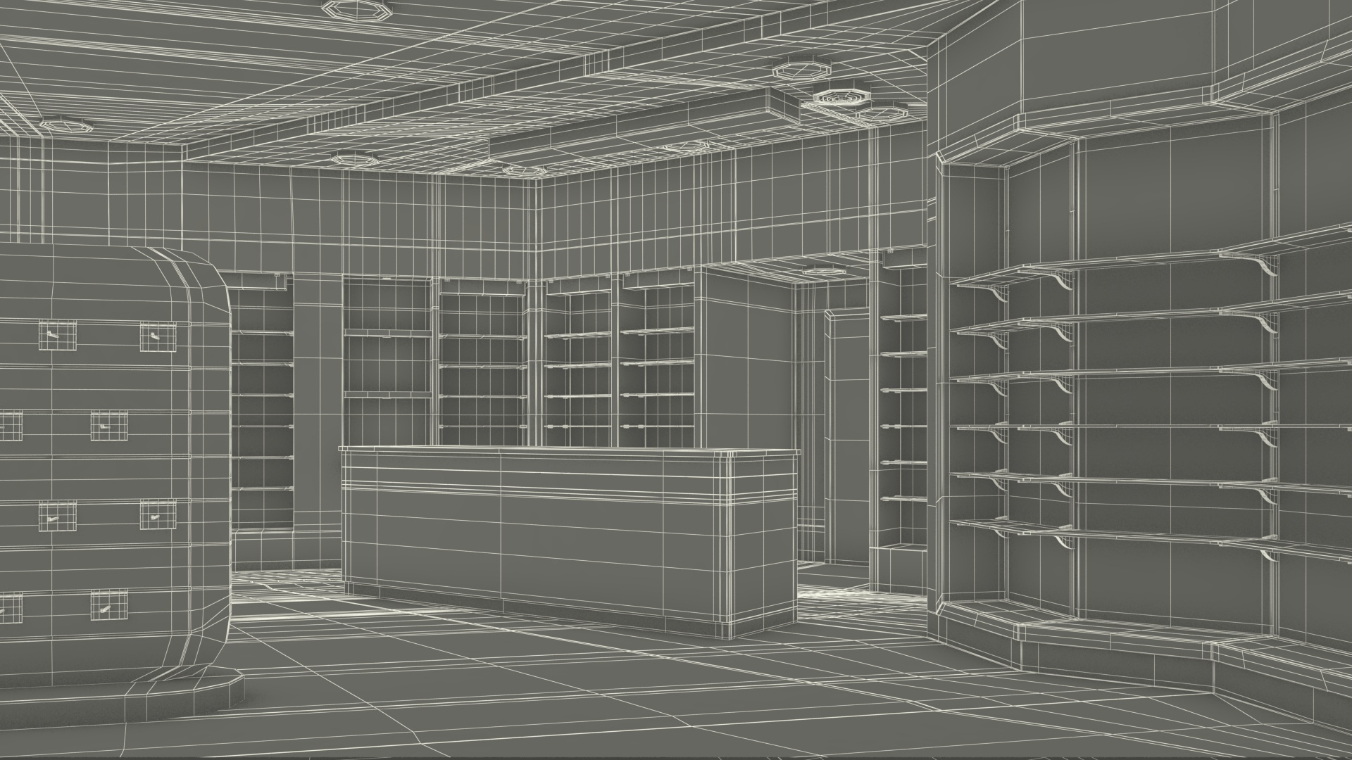 3D Pharmacy Store Interior model