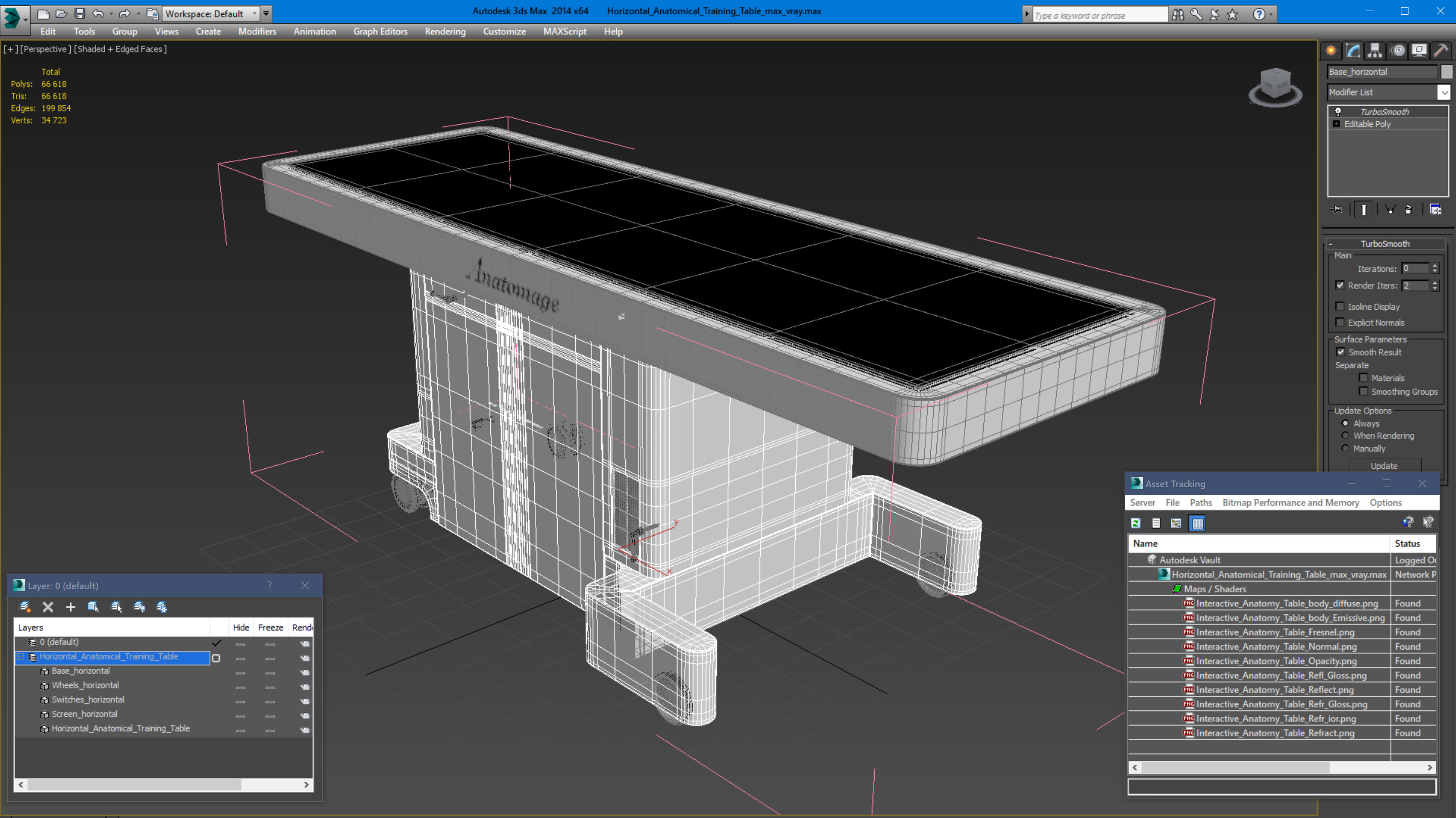 3D Horizontal Anatomical Training Table
