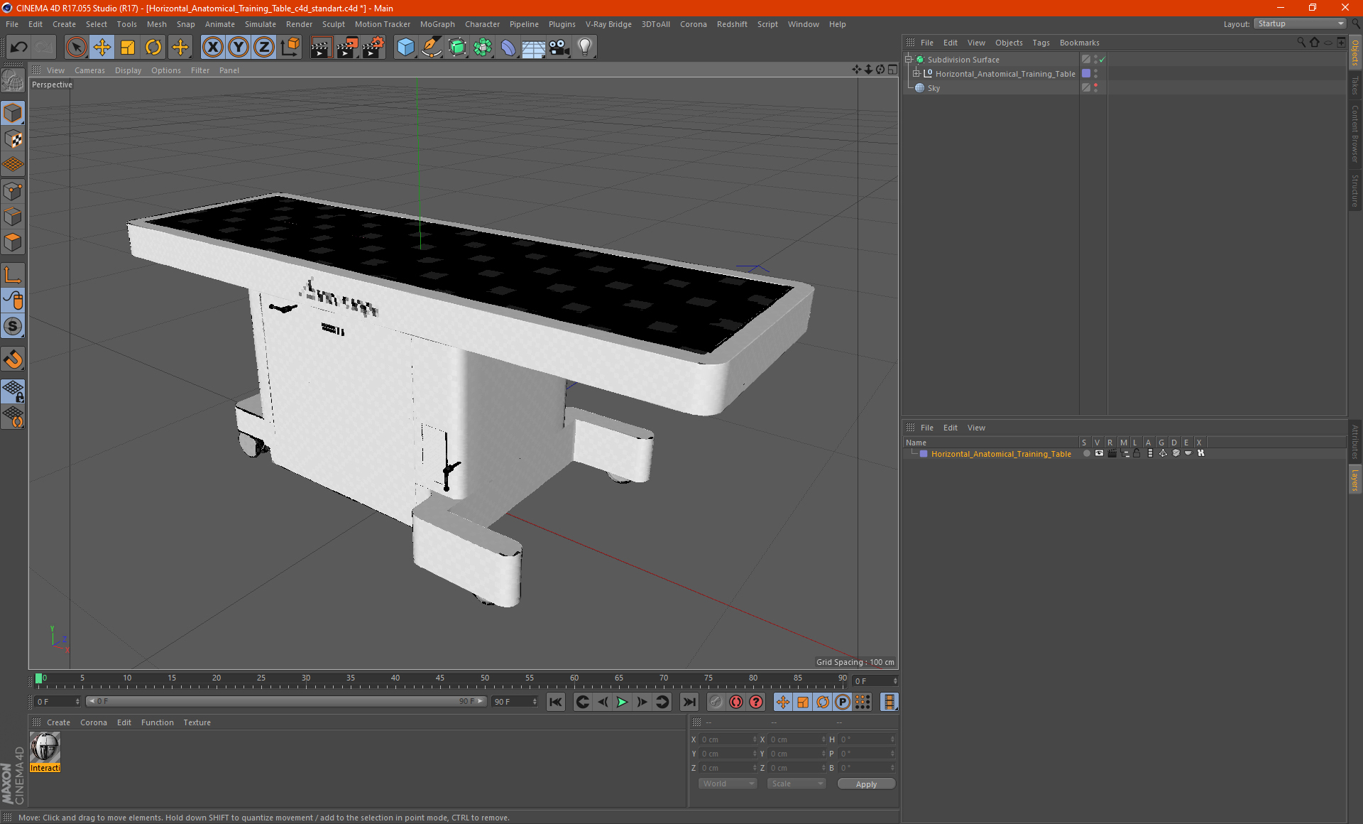 3D Horizontal Anatomical Training Table
