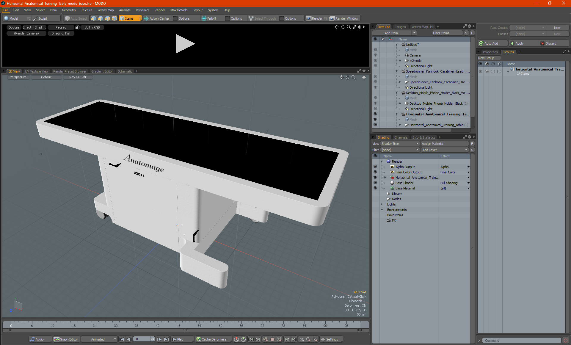 3D Horizontal Anatomical Training Table