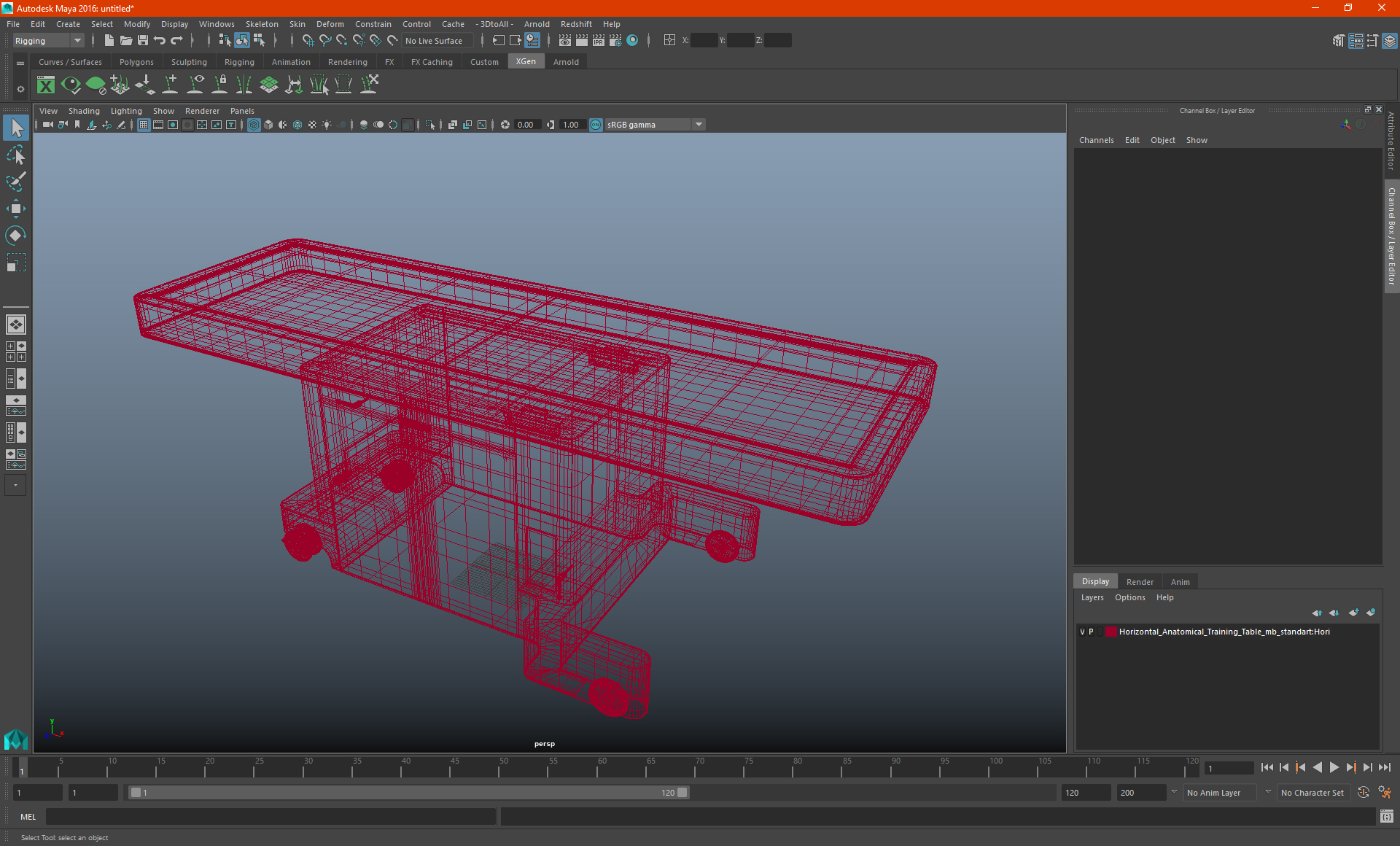 3D Horizontal Anatomical Training Table