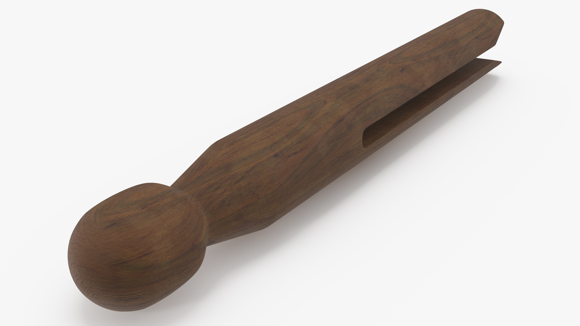 Vintage Inspired Round Clothespins Dark Wood 3D model