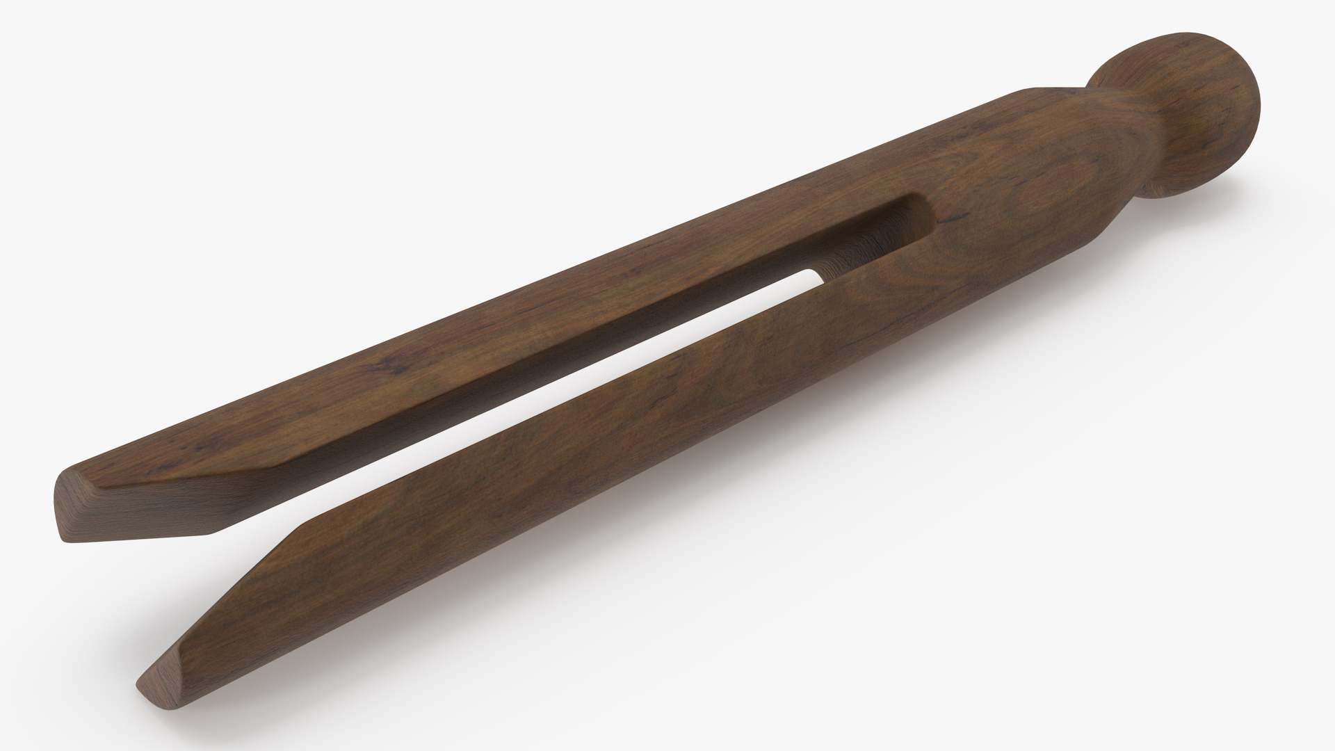 Vintage Inspired Round Clothespins Dark Wood 3D model
