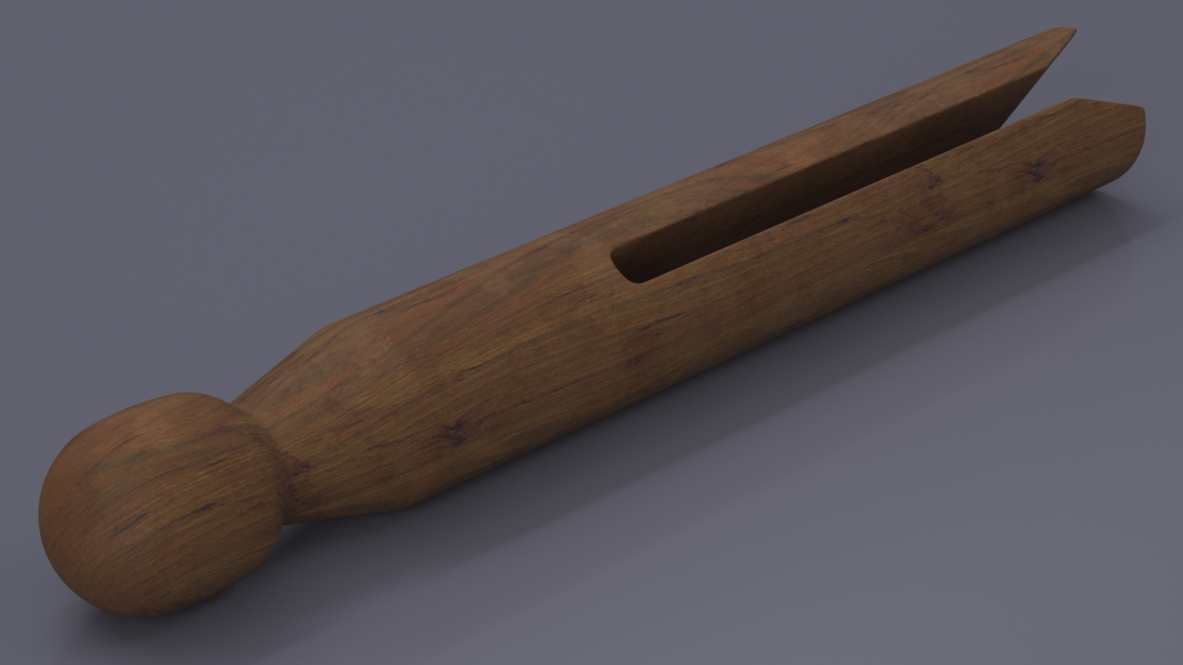 Vintage Inspired Round Clothespins Dark Wood 3D model