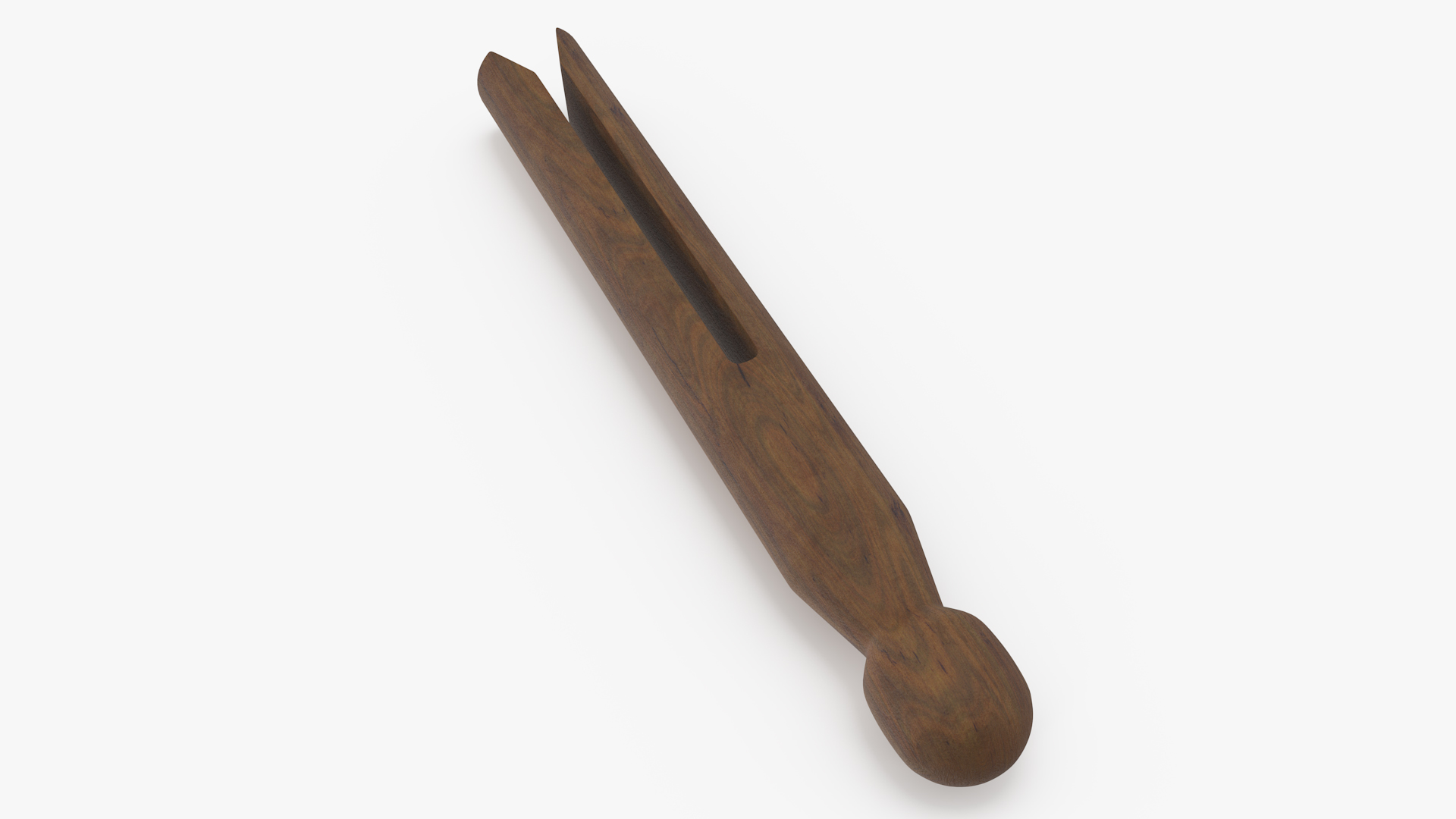 Vintage Inspired Round Clothespins Dark Wood 3D model