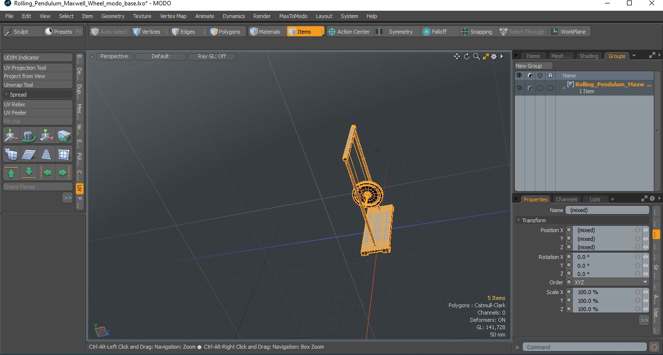 3D model Rolling Pendulum Maxwell Wheel
