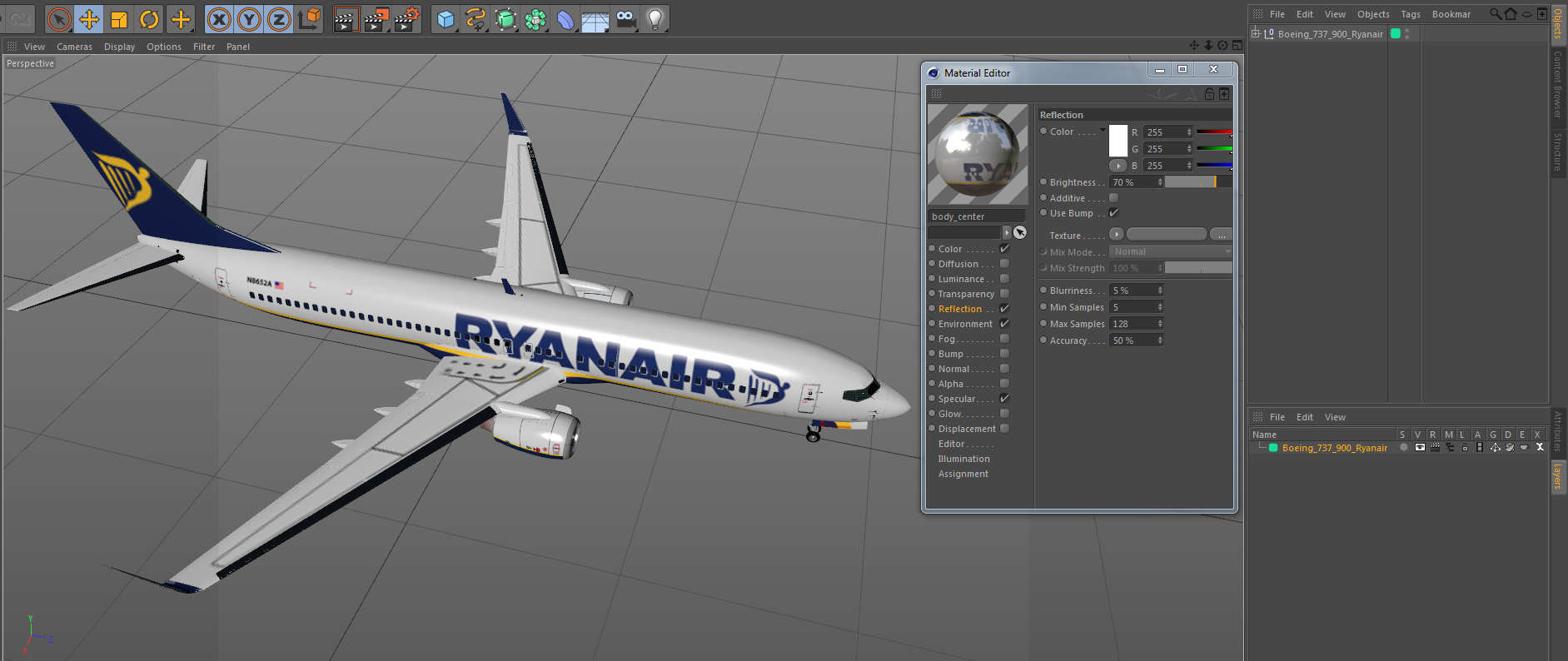 Boeing 737 900 Ryanair 3D