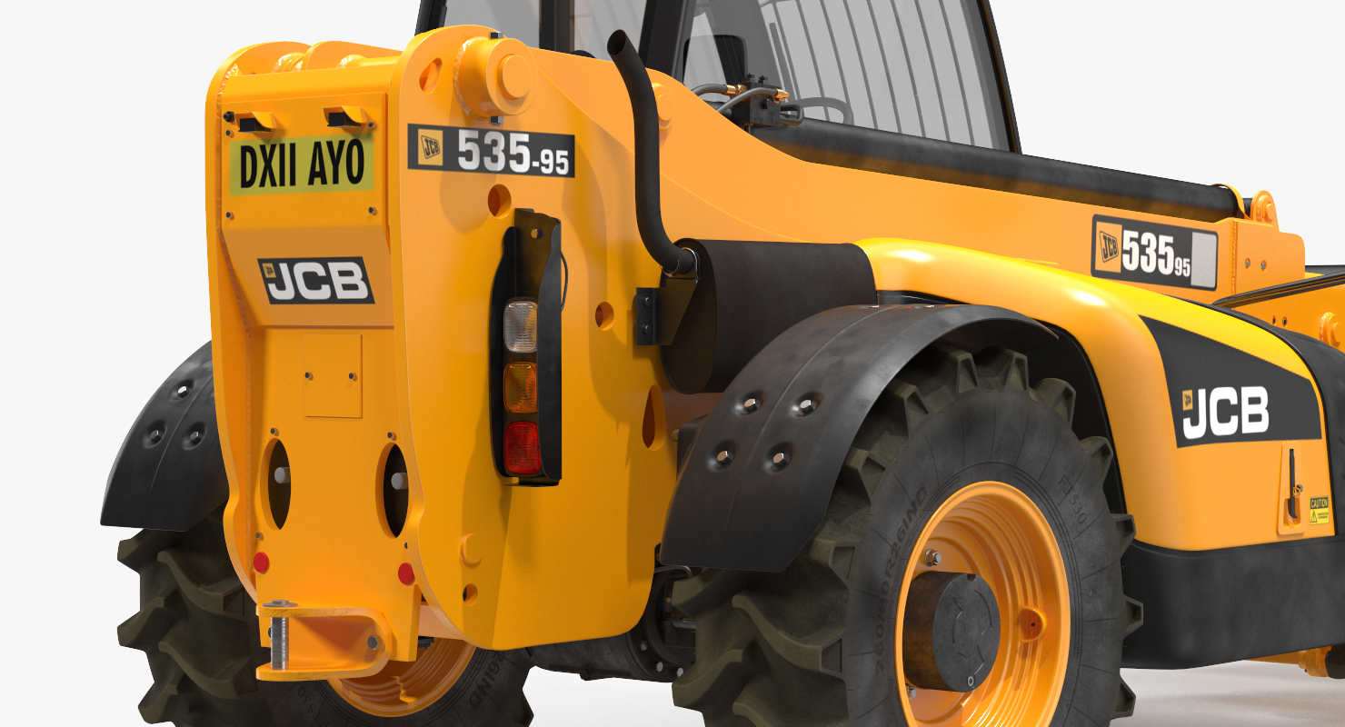 3D JCB 535 Telehandler Forklift Bucket Dirty