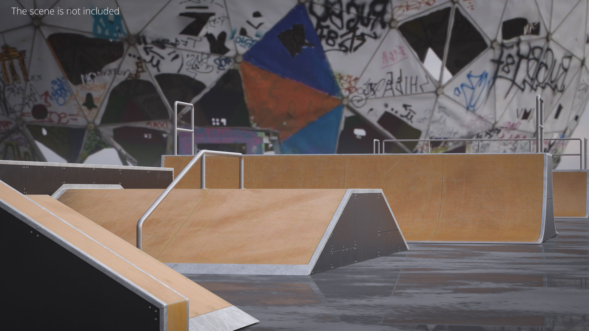 Modular Sectional Skatepark Obstacles Set - view 3