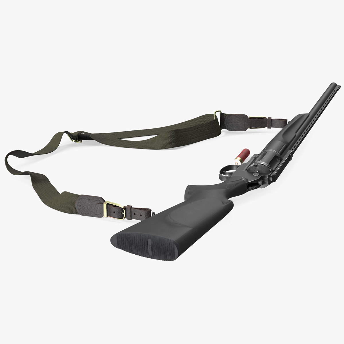 3D Russian Revolving Shotgun MTs255 Polymer Worn Rigged for Cinema 4D