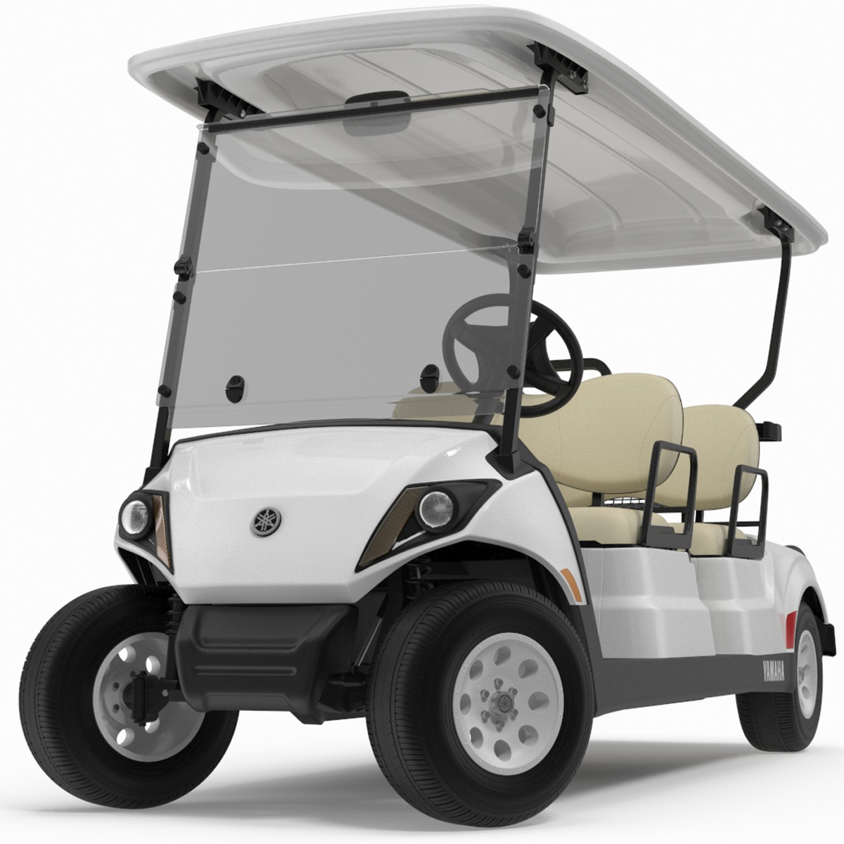 Resort Electric Car Yamaha Four Seat Rigged for Maya 3D