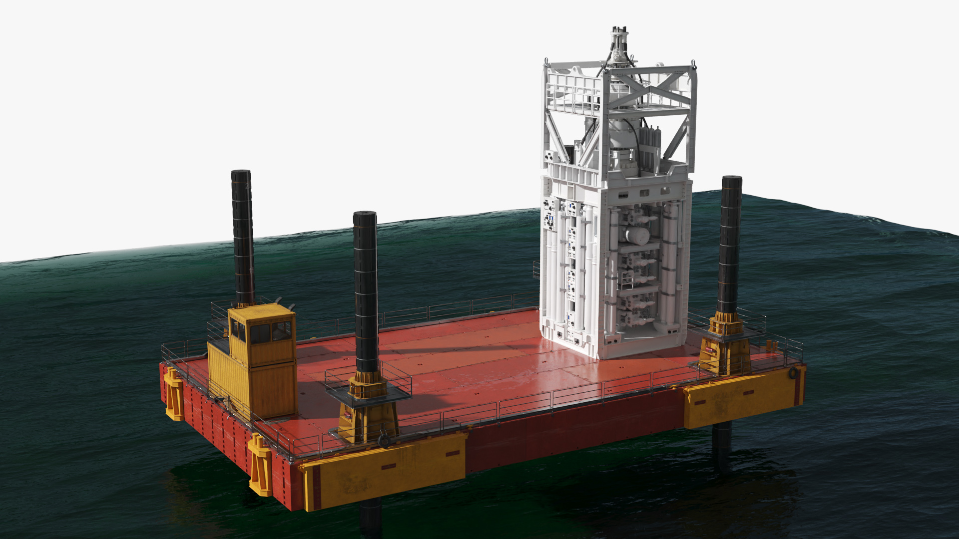 Offshore Jackup Platform with Subsea BOP, view 3