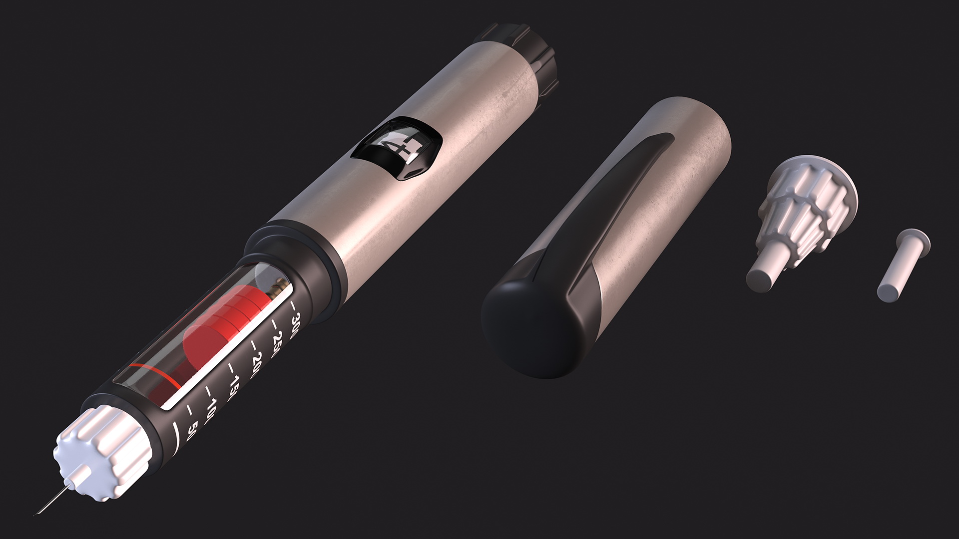 Smart Injector Pen 300ml Gray 3D model