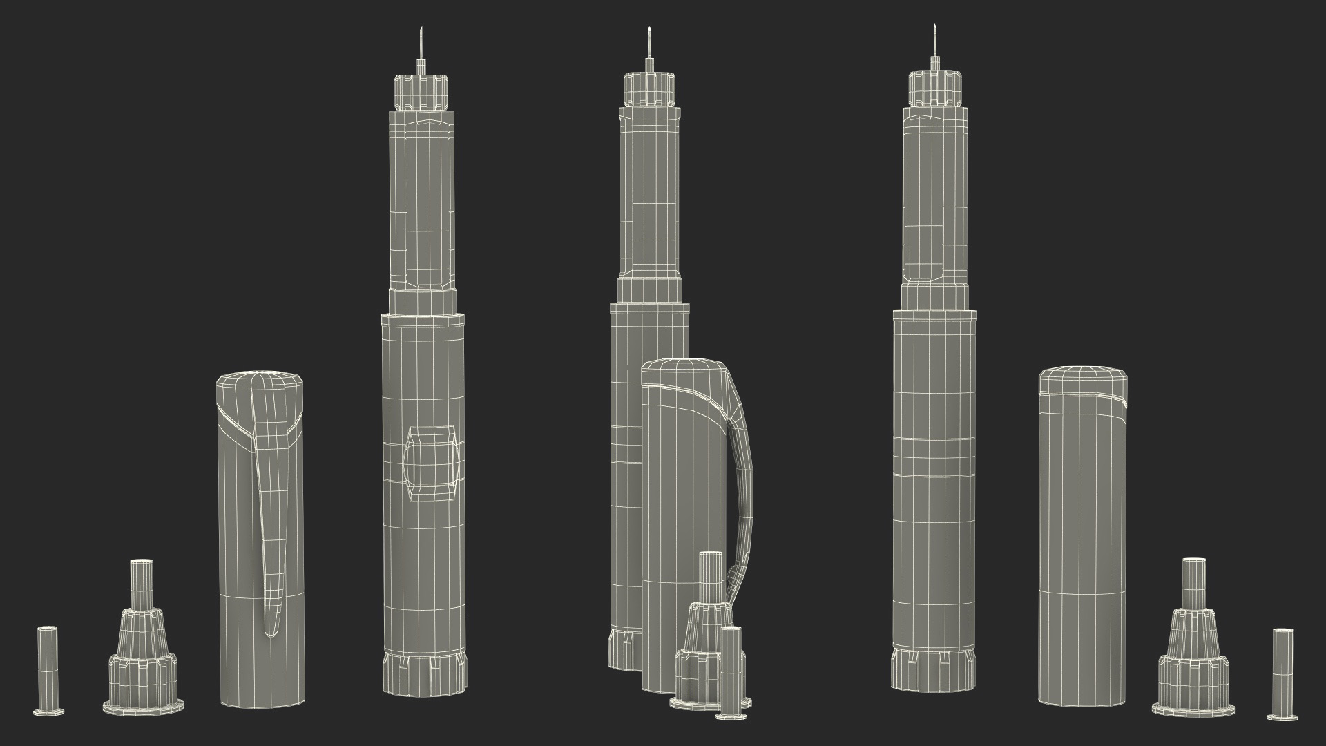 Smart Injector Pen 300ml Gray 3D model