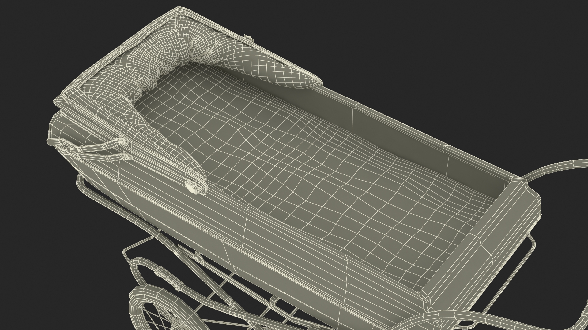 Antique Child Sleeping Pram Open Canopy 3D model