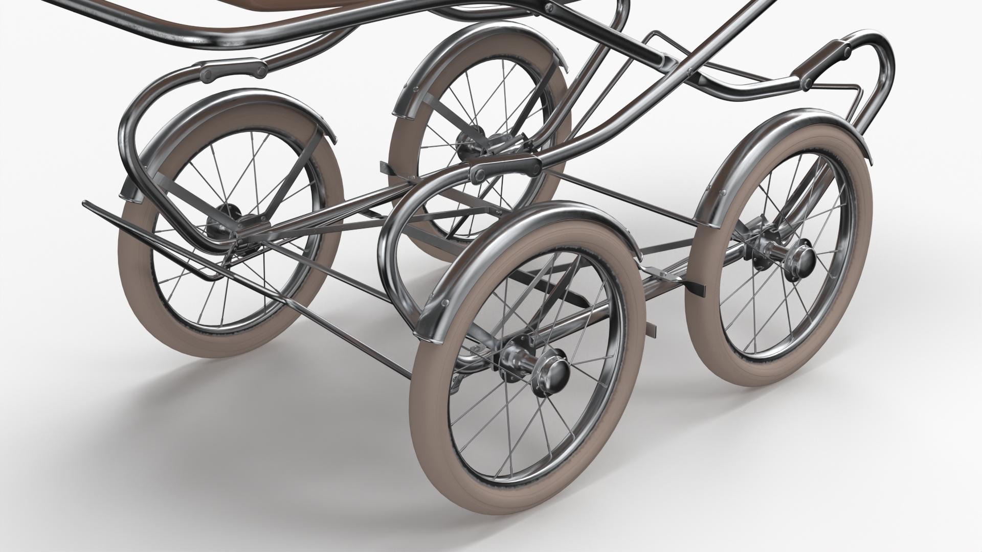 Antique Child Sleeping Pram Open Canopy 3D model