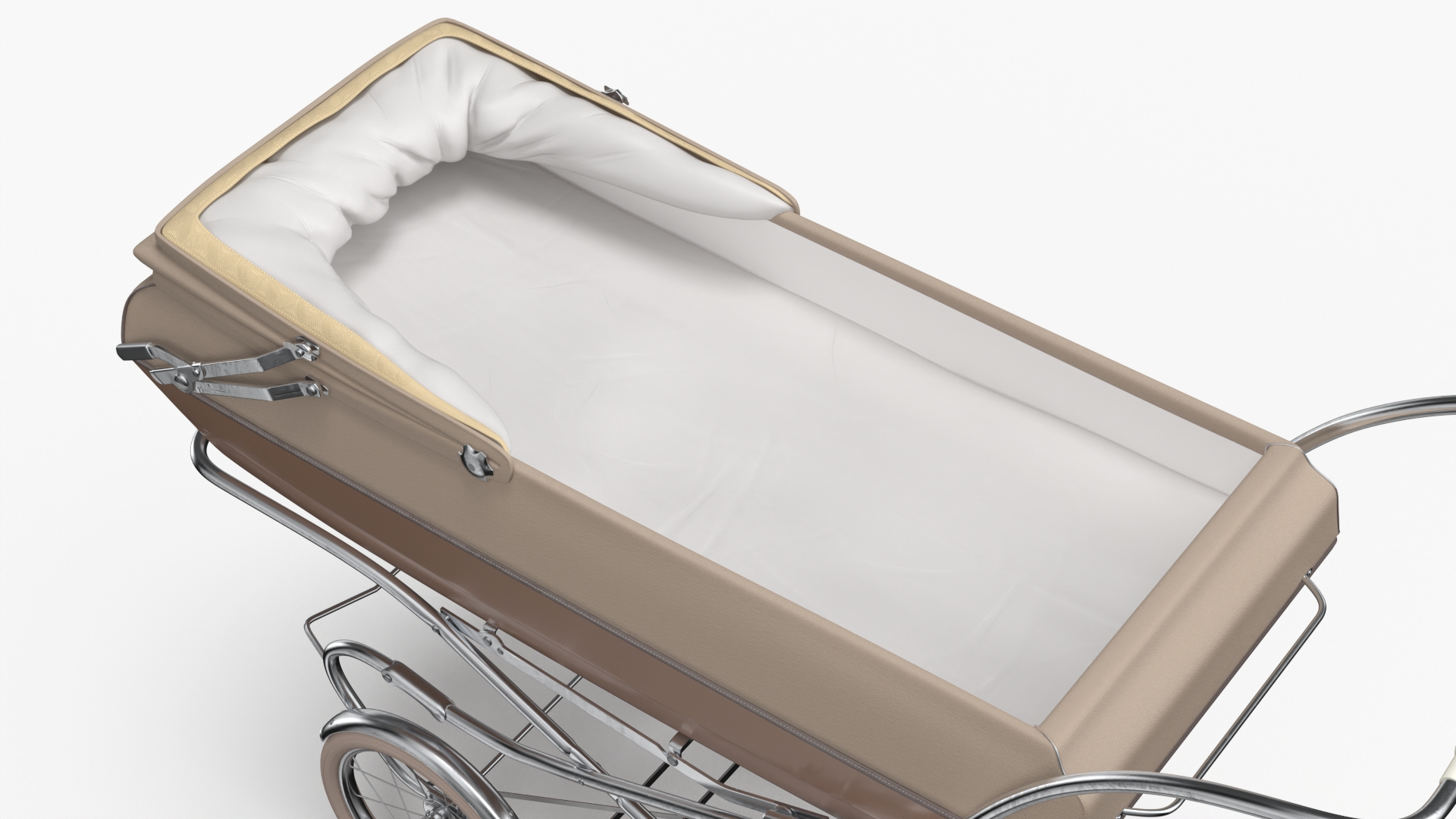 Antique Child Sleeping Pram Open Canopy 3D model