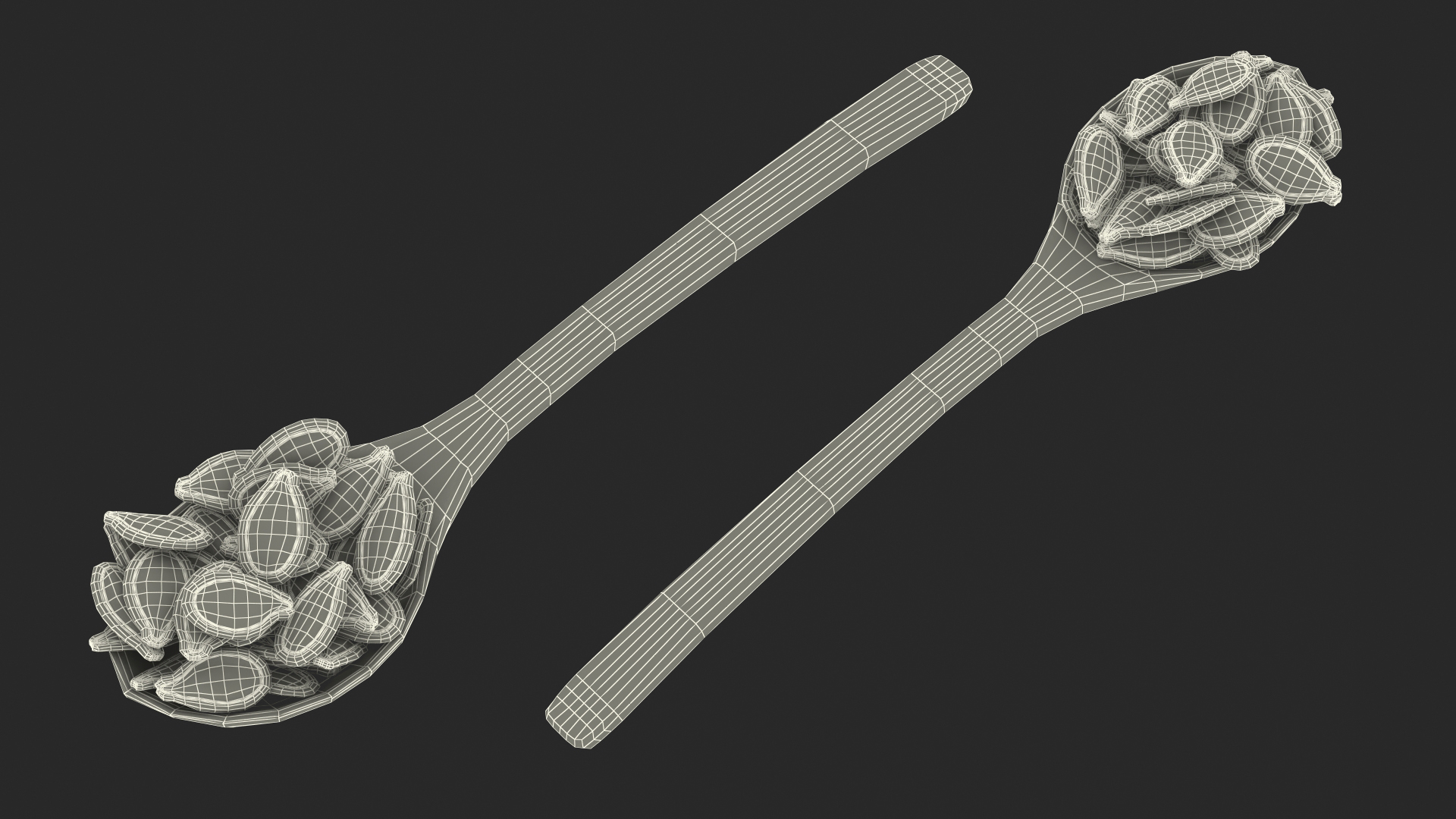 3D Wooden Spoon with Pumpkin Seeds