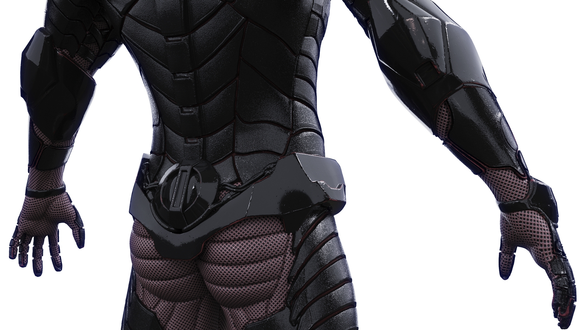 3D Concept Futuristic Soldier in Black Armor