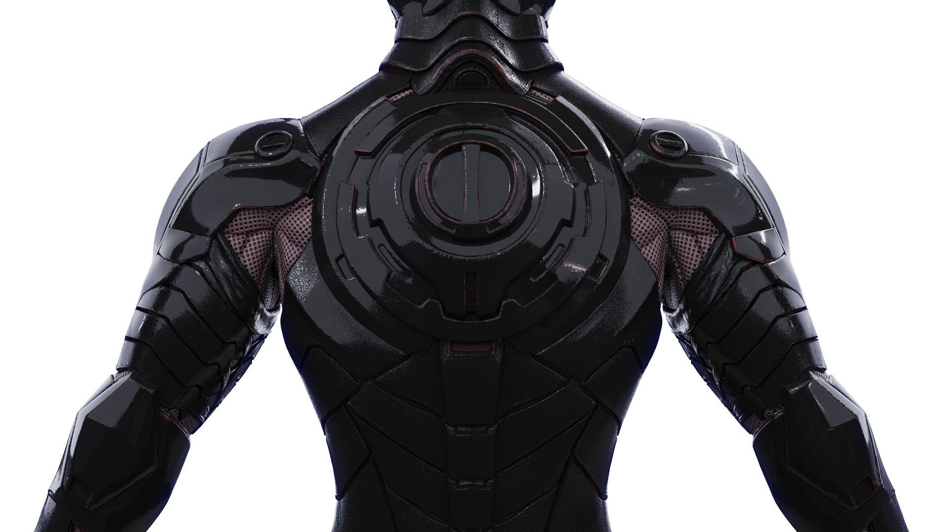 3D Concept Futuristic Soldier in Black Armor