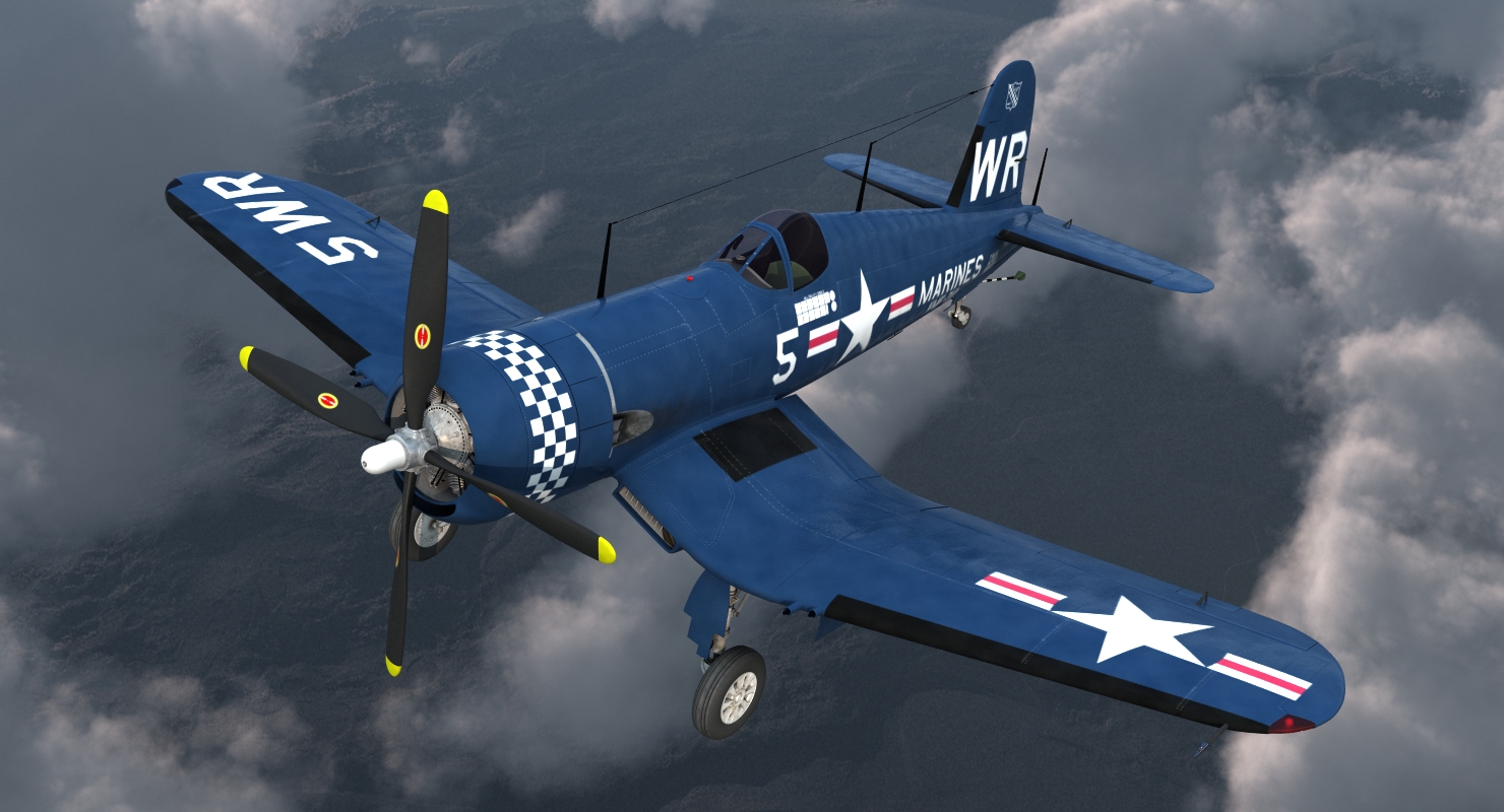 3D model Fighter F4U Corsair US Marine Corps