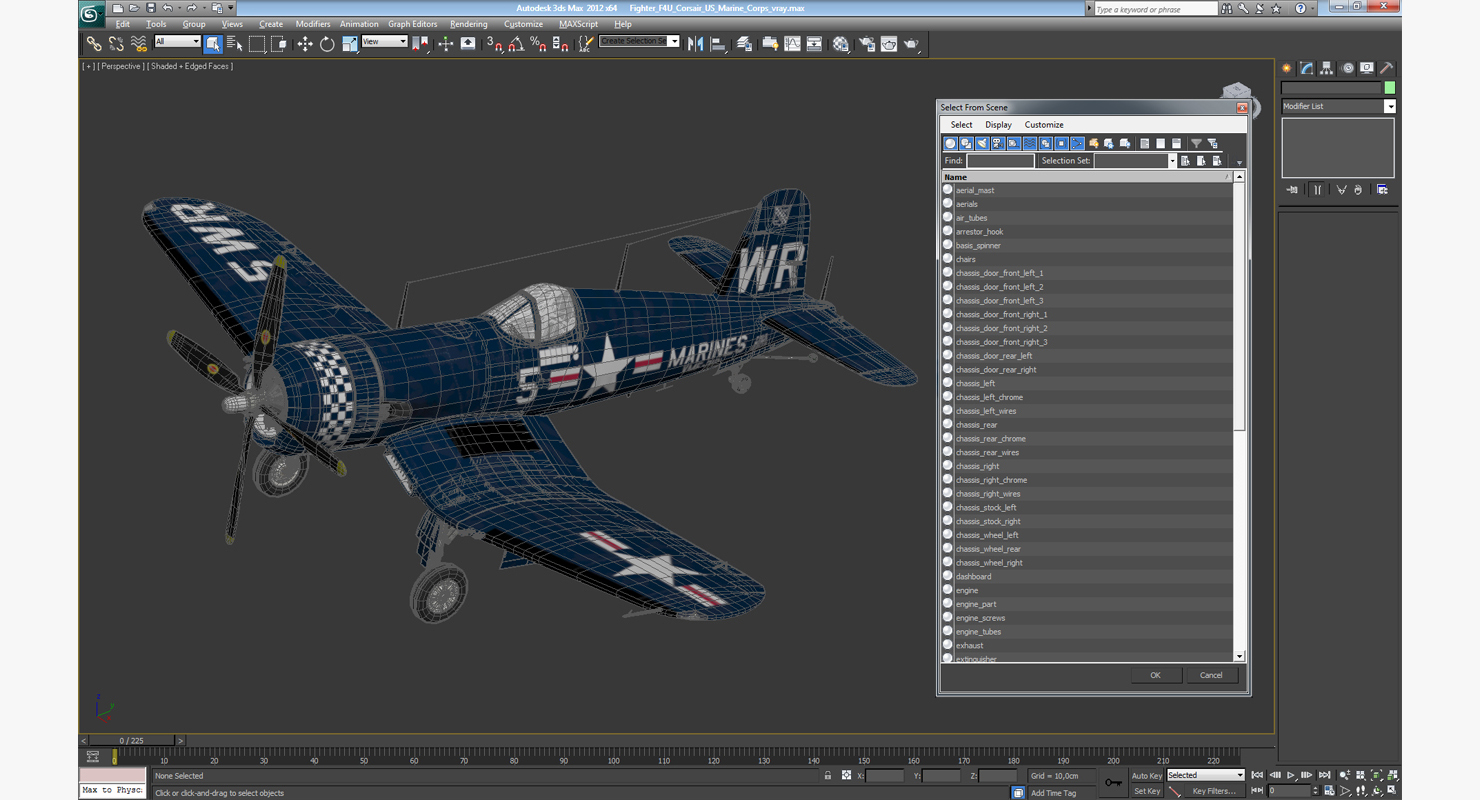 3D model Fighter F4U Corsair US Marine Corps