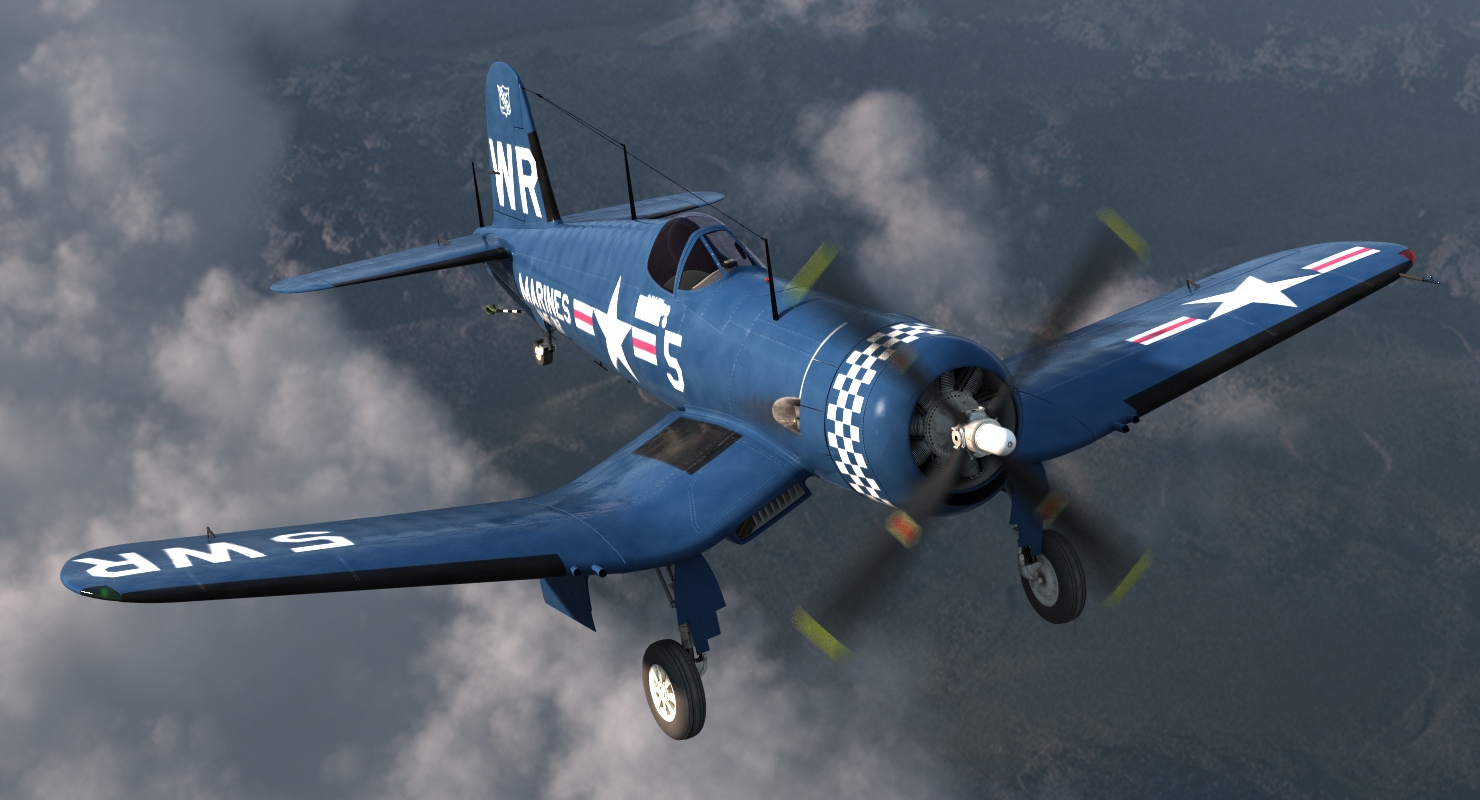 3D model Fighter F4U Corsair US Marine Corps