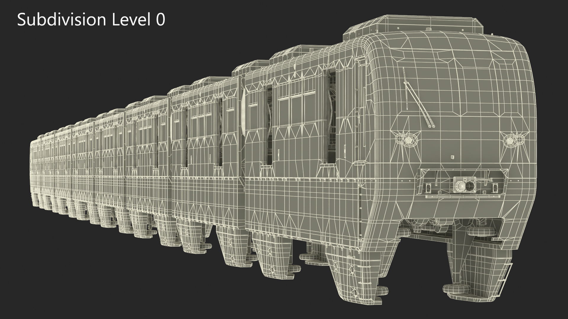 3D model Chongqing Monorail Train Rigged for Cinema 4D
