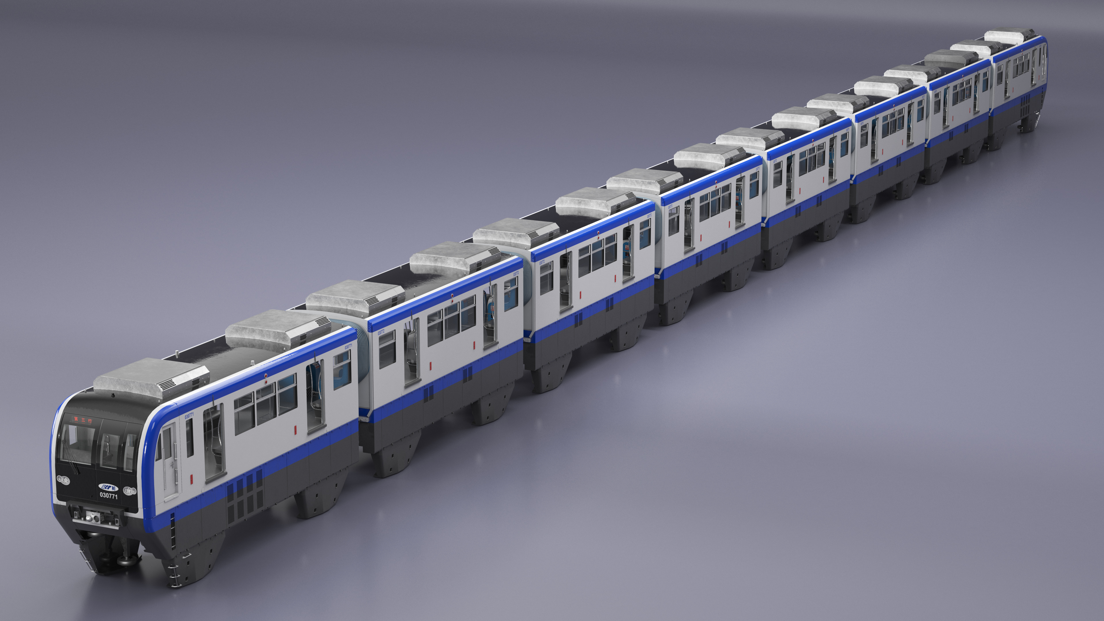 3D model Chongqing Monorail Train Rigged for Cinema 4D