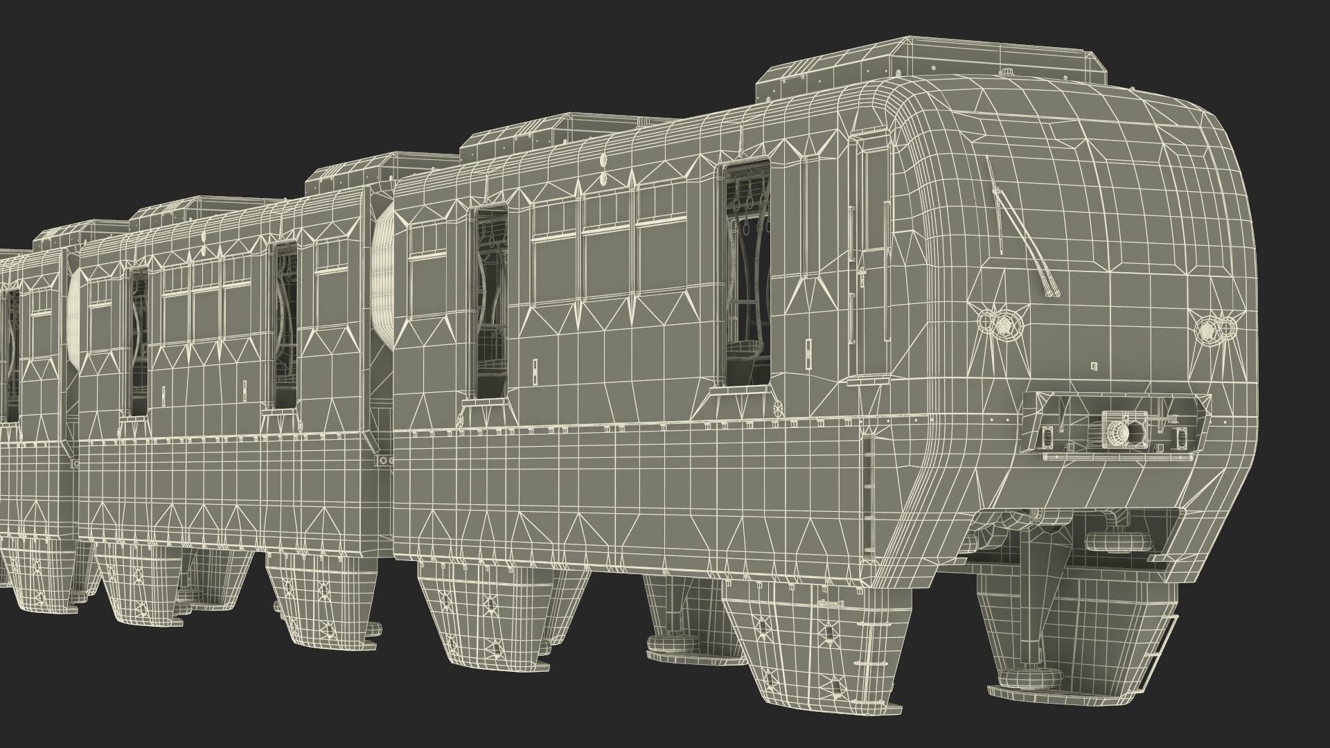 3D model Chongqing Monorail Train Rigged for Cinema 4D