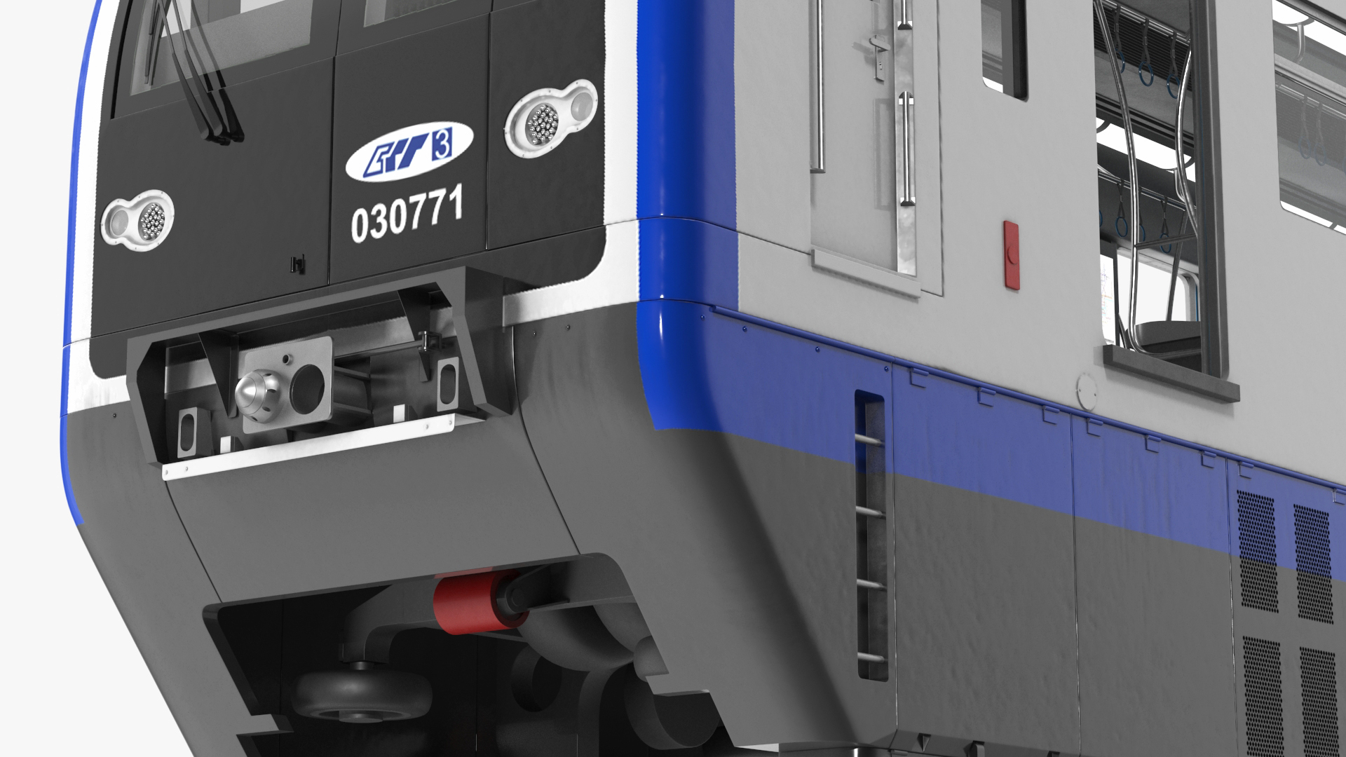 3D model Chongqing Monorail Train Rigged for Cinema 4D