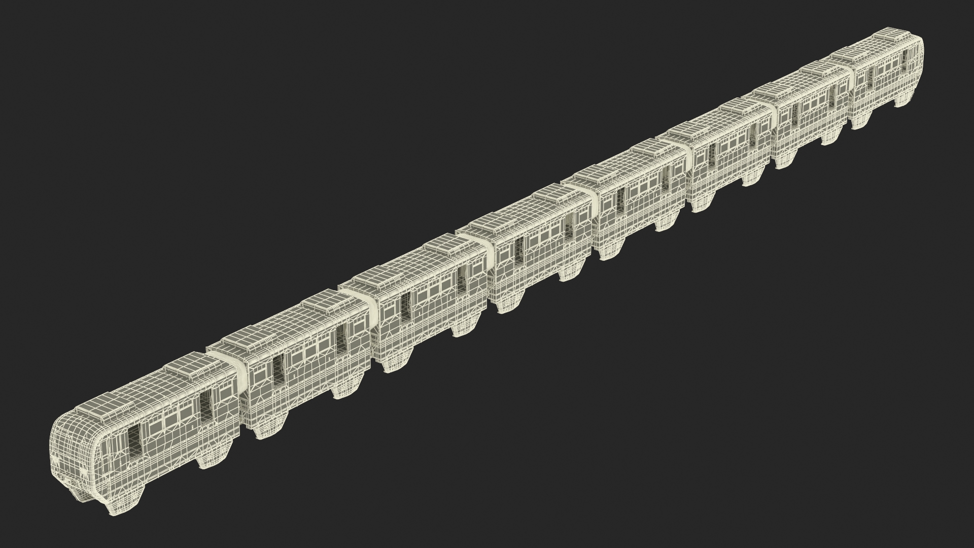 3D model Chongqing Monorail Train Rigged for Cinema 4D