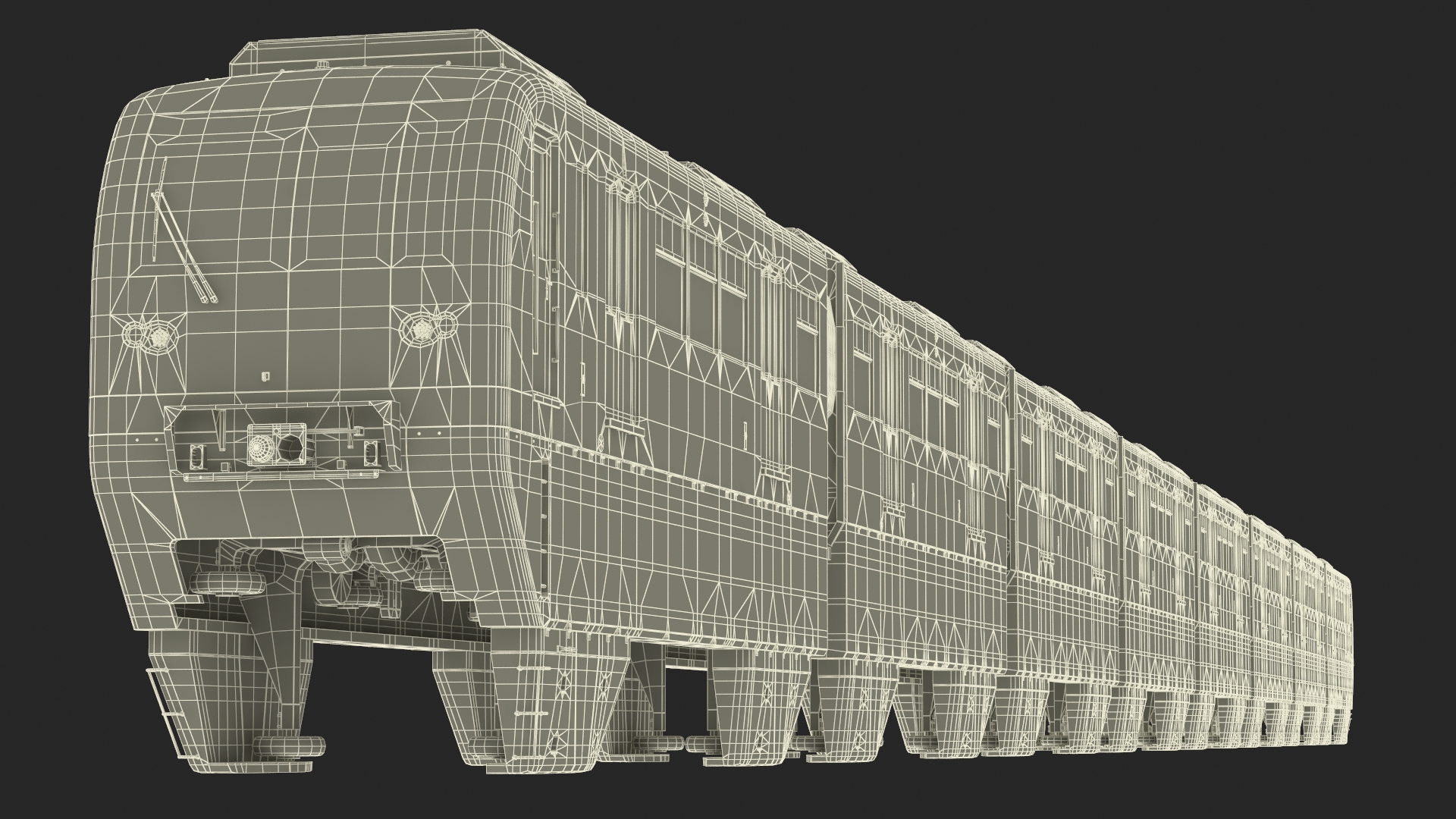 3D model Chongqing Monorail Train Rigged for Cinema 4D