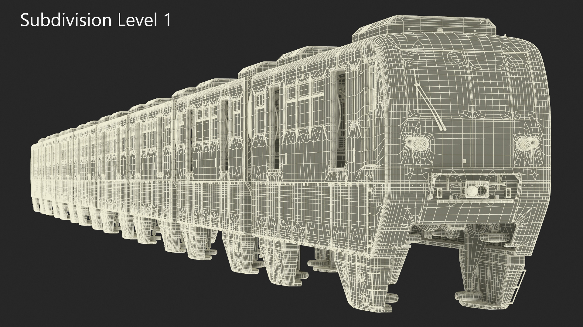 3D model Chongqing Monorail Train Rigged for Cinema 4D
