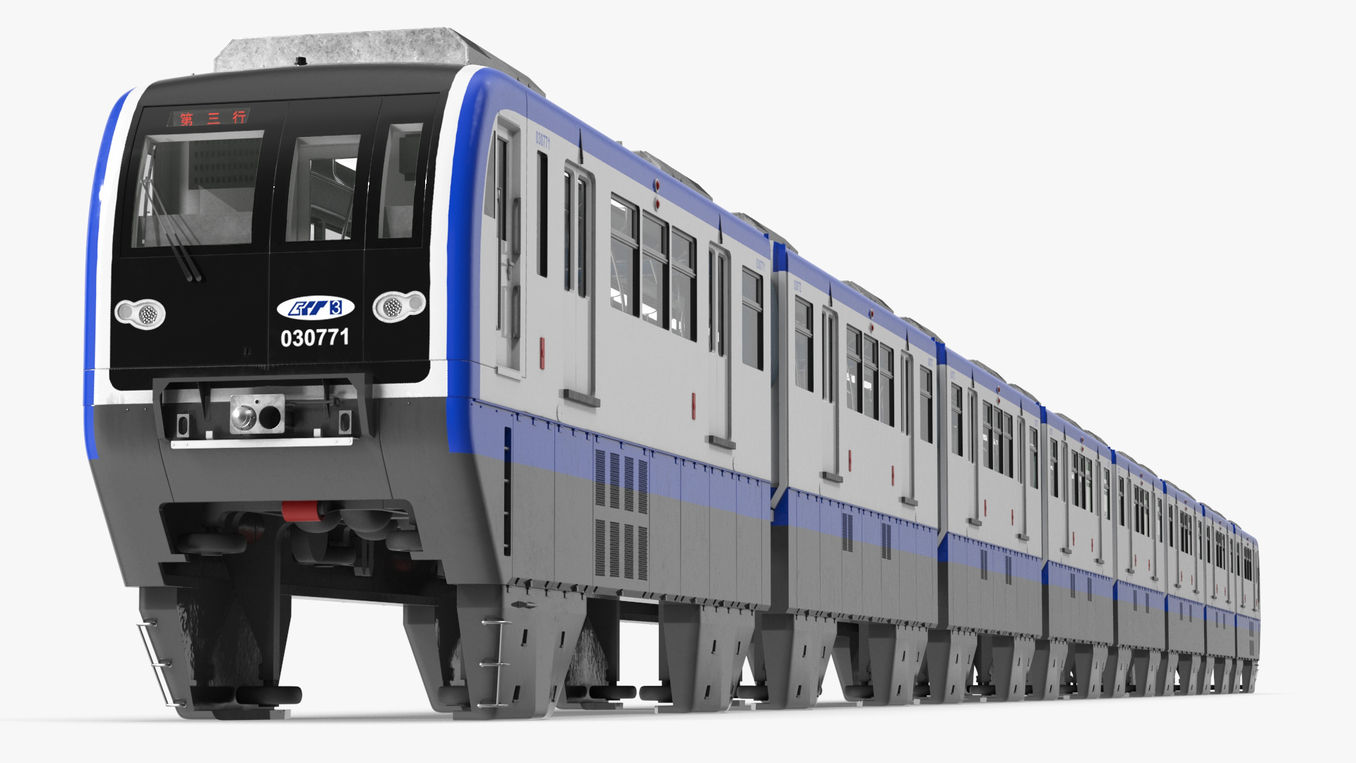 3D model Chongqing Monorail Train Rigged for Cinema 4D
