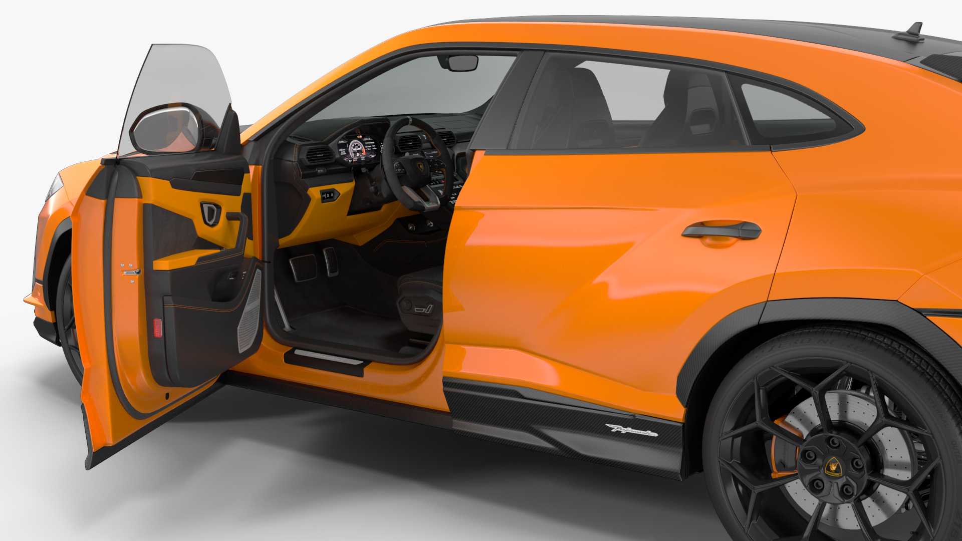 Super Luxury SUV Lamborghini Urus Performante Lights ON Rigged 3D