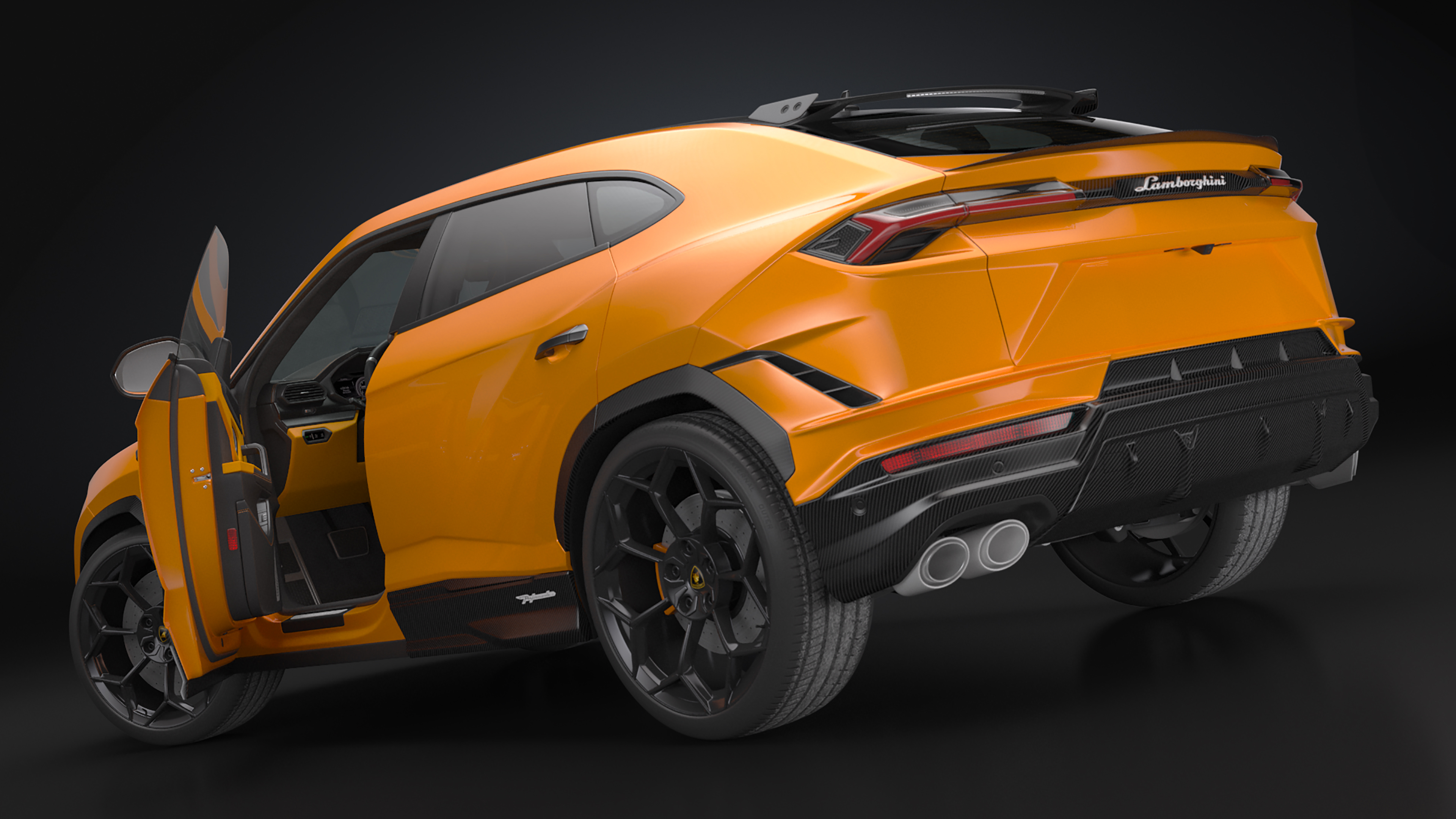 Super Luxury SUV Lamborghini Urus Performante Lights ON Rigged 3D