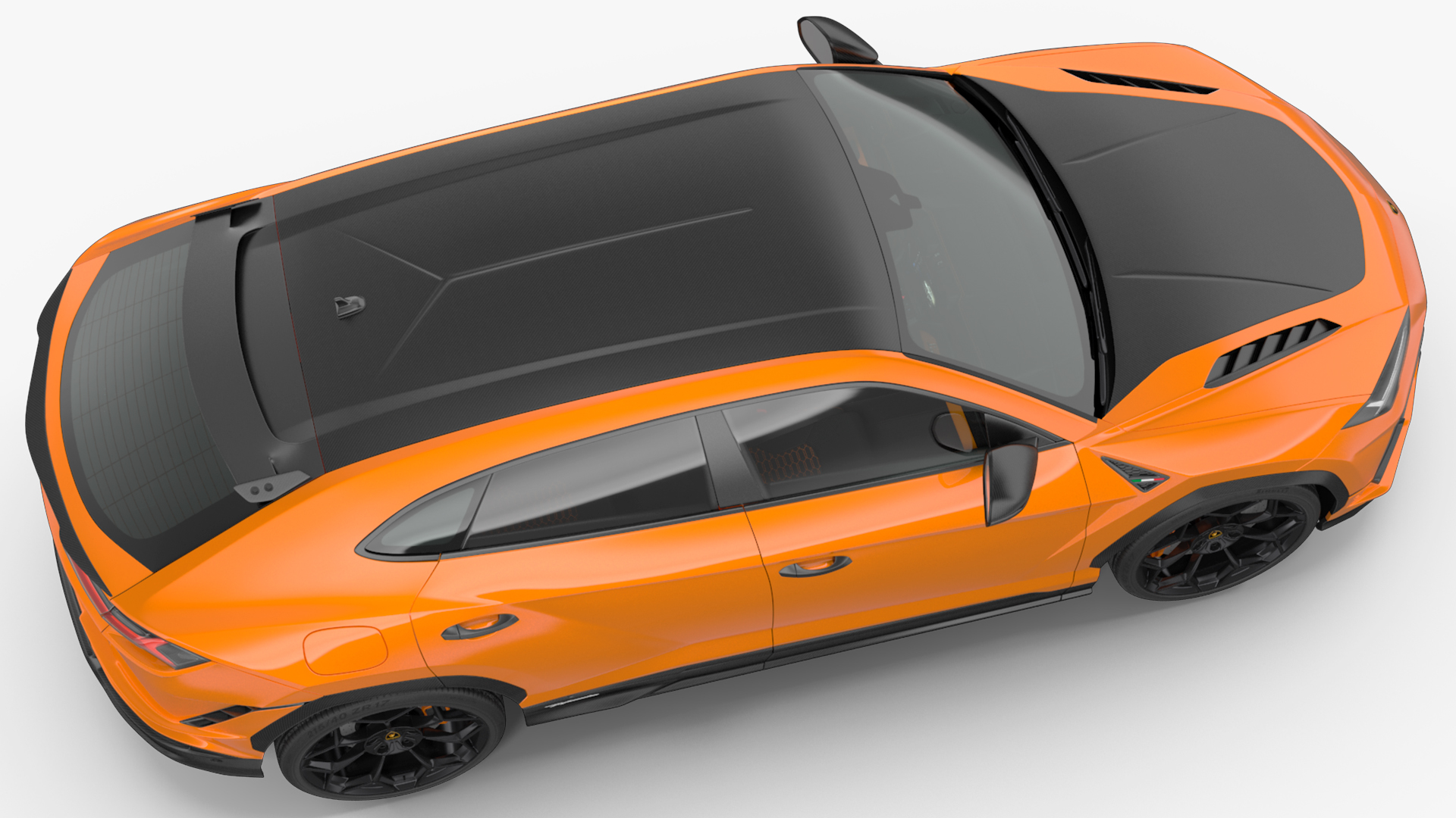 Super Luxury SUV Lamborghini Urus Performante Lights ON Rigged 3D