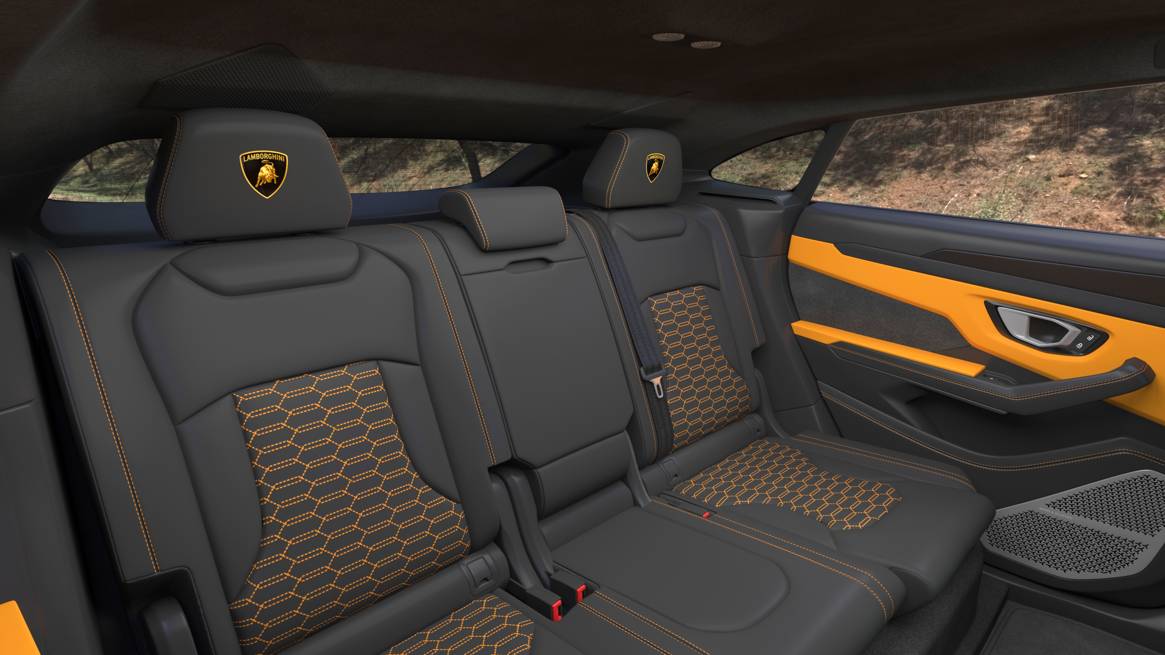 Super Luxury SUV Lamborghini Urus Performante Lights ON Rigged 3D