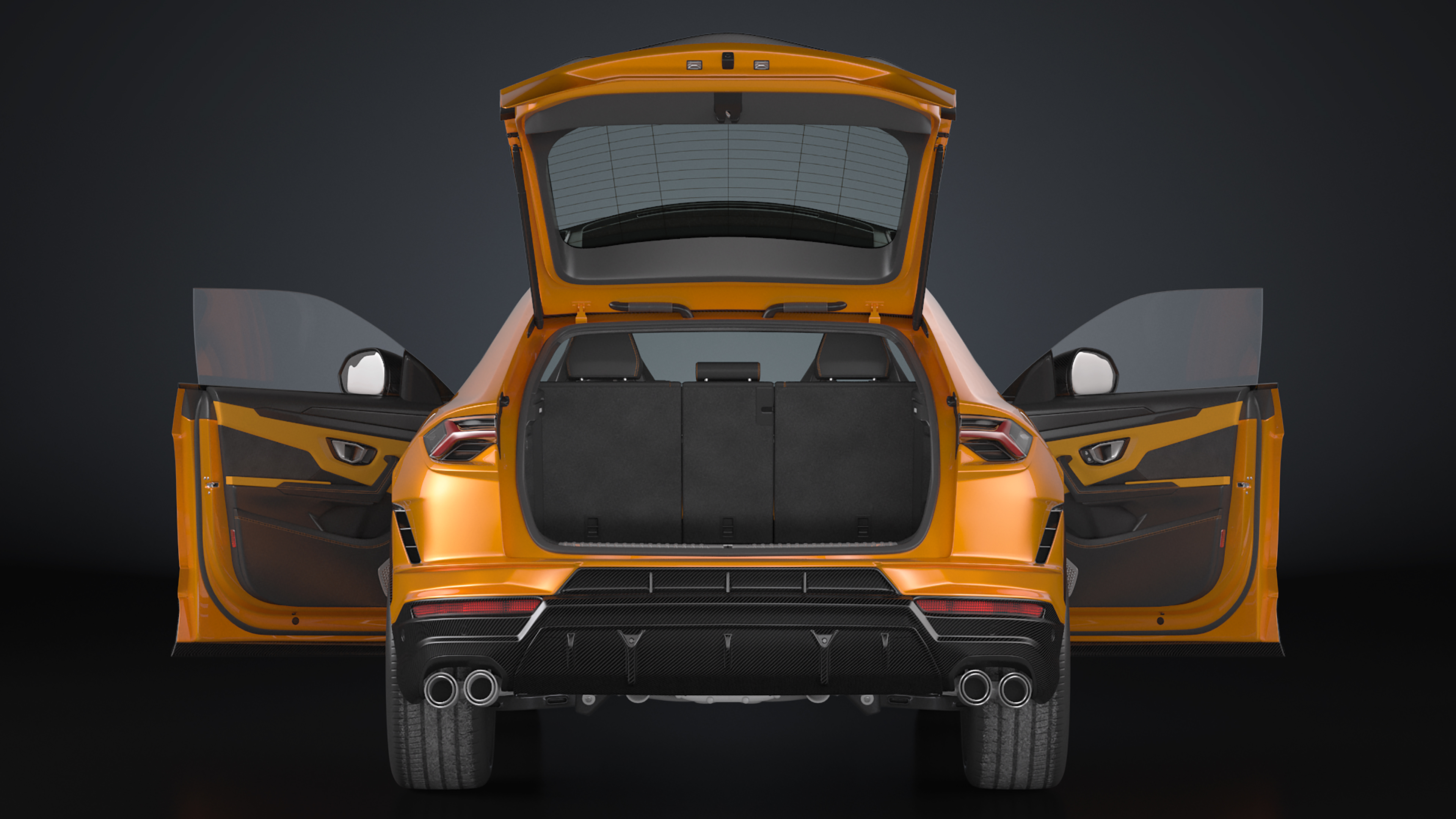 Super Luxury SUV Lamborghini Urus Performante Lights ON Rigged 3D