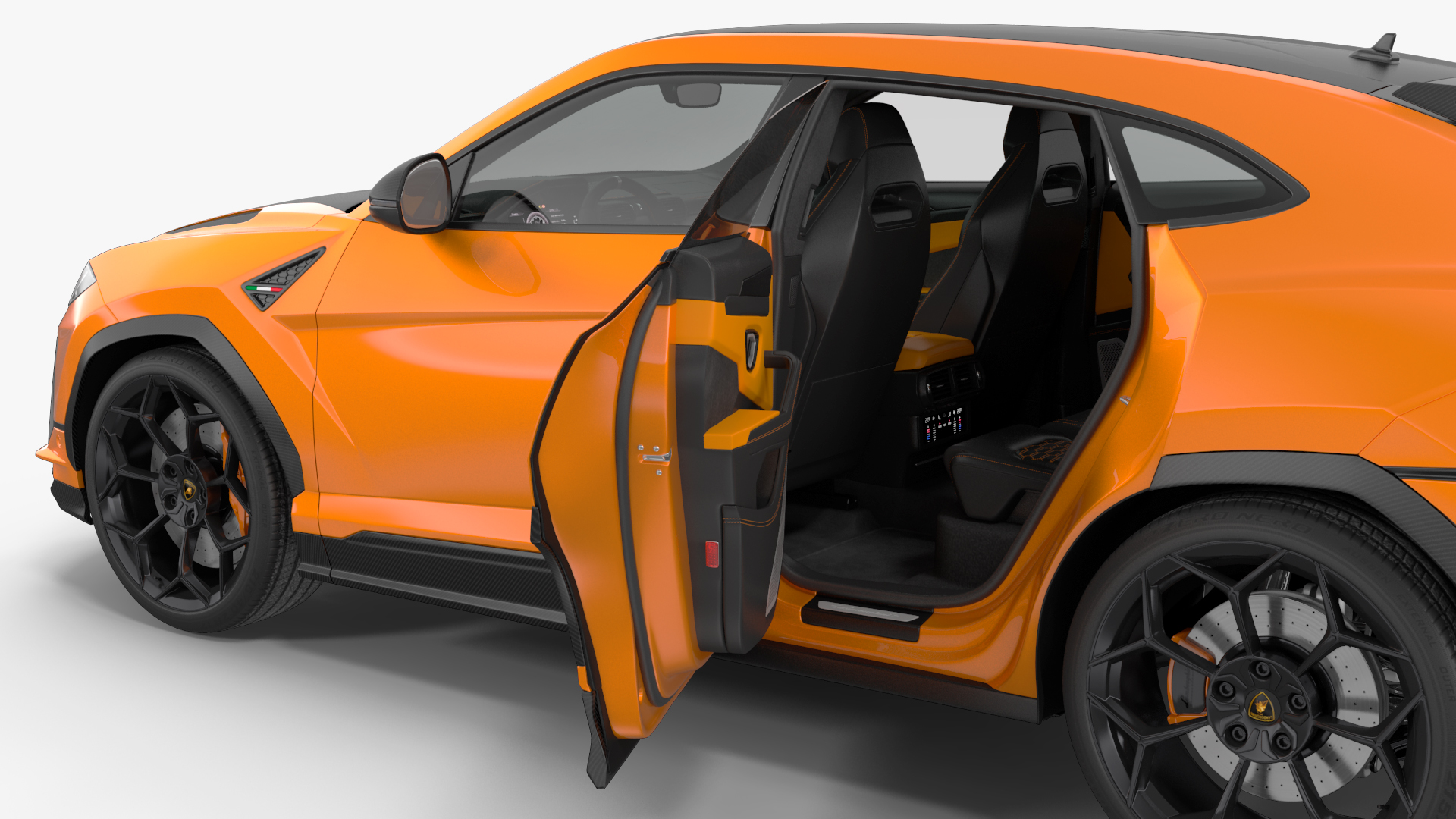 Super Luxury SUV Lamborghini Urus Performante Lights ON Rigged 3D