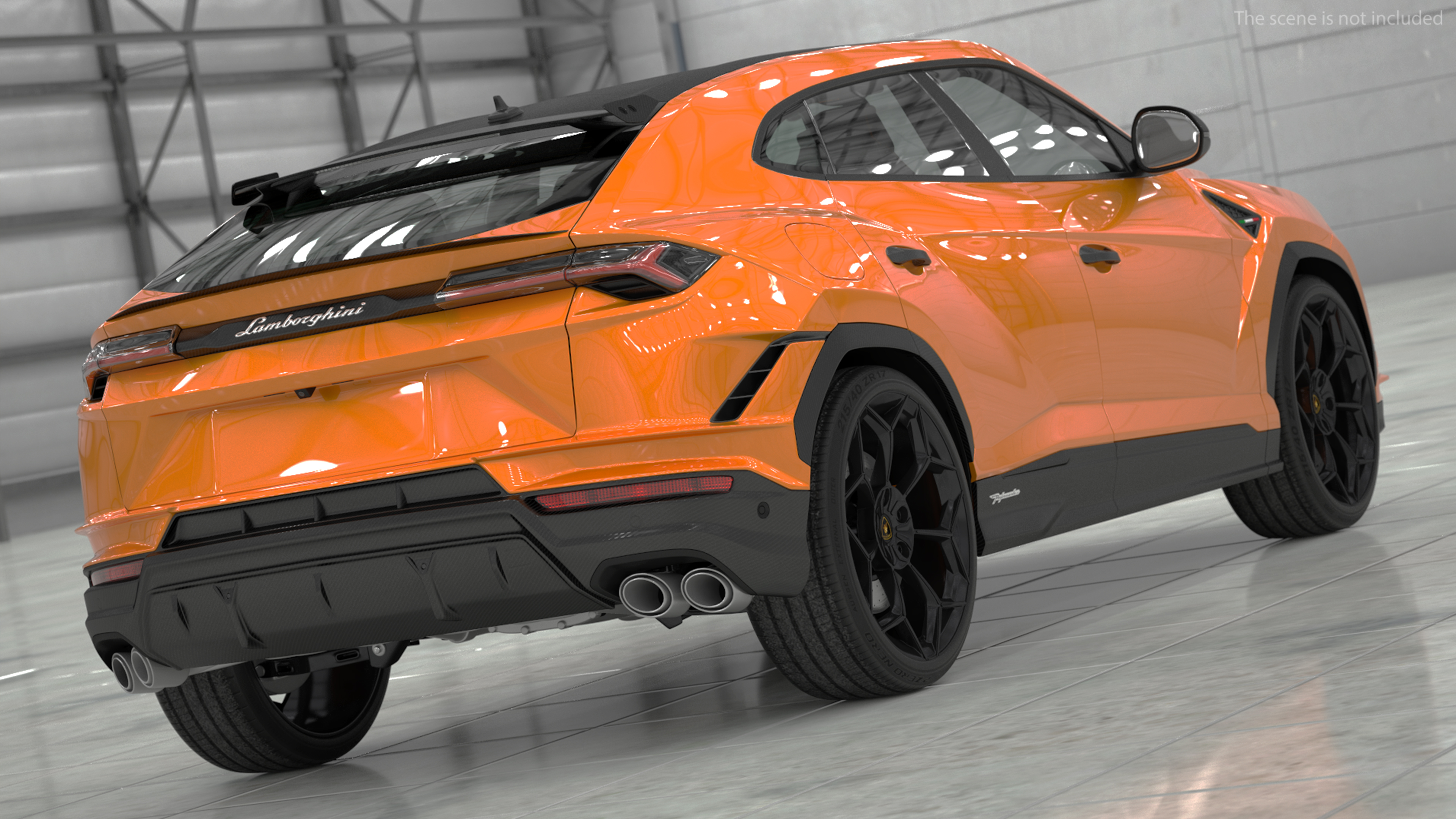 Super Luxury SUV Lamborghini Urus Performante Lights ON Rigged 3D