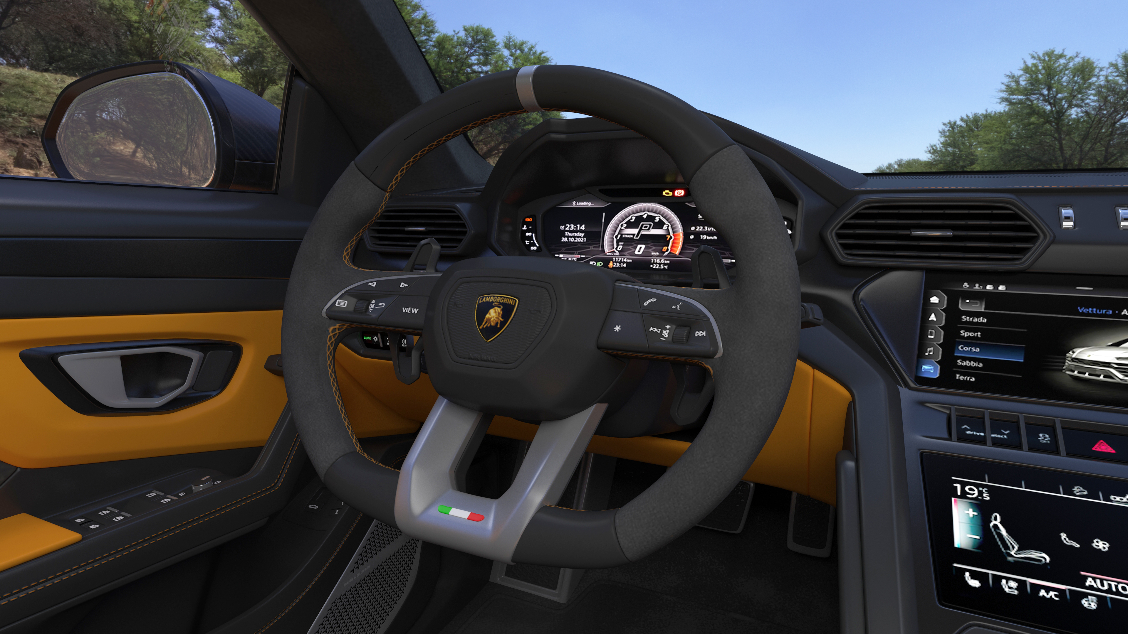 Super Luxury SUV Lamborghini Urus Performante Lights ON Rigged 3D