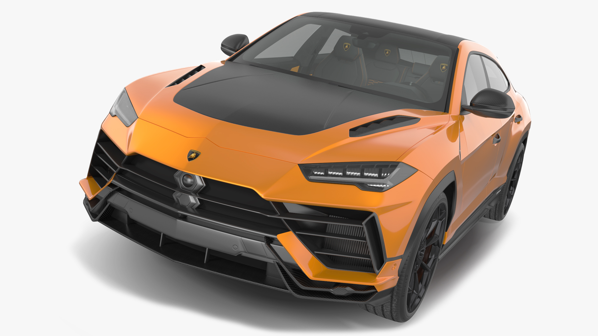Super Luxury SUV Lamborghini Urus Performante Lights ON Rigged 3D