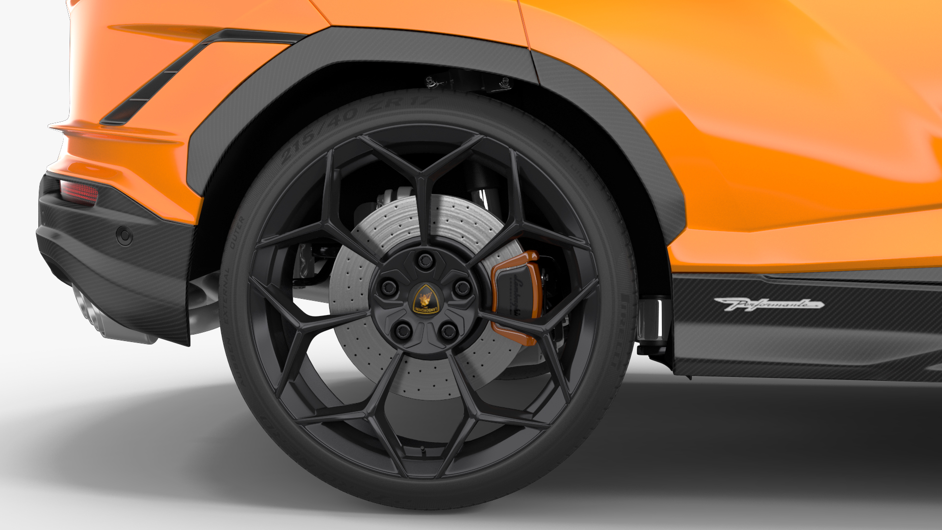 Super Luxury SUV Lamborghini Urus Performante Lights ON Rigged 3D