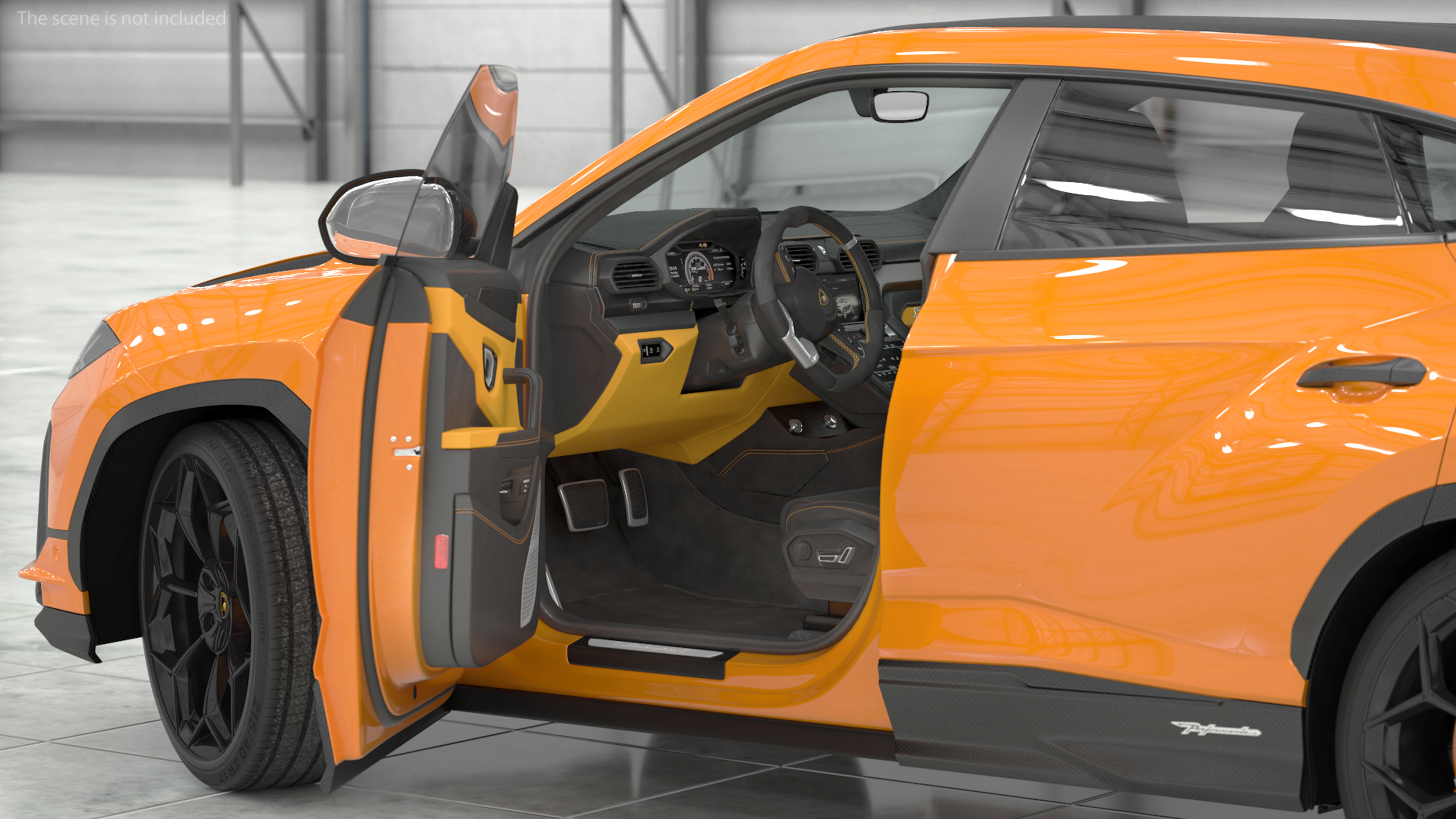 Super Luxury SUV Lamborghini Urus Performante Lights ON Rigged 3D
