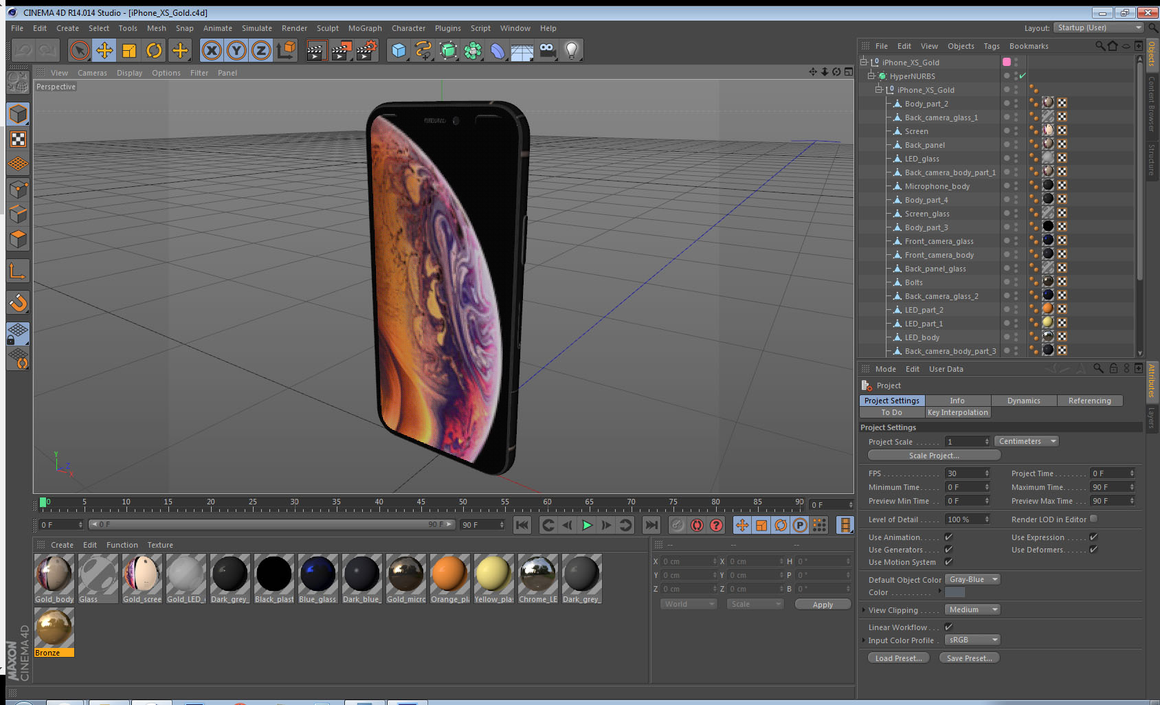 iPhone XS Gold 3D model